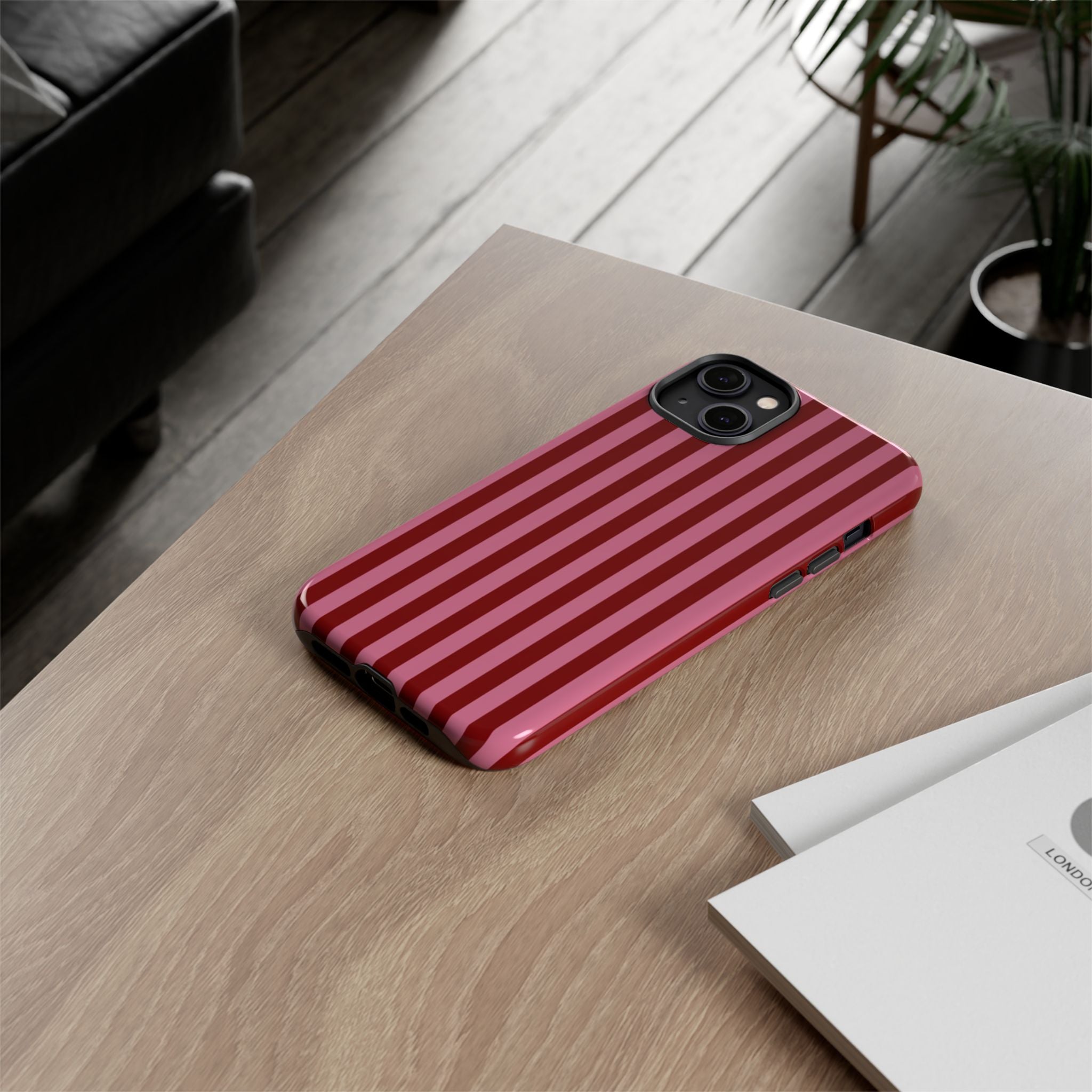 Ruby Red Stripes Case | Tough Phone Case