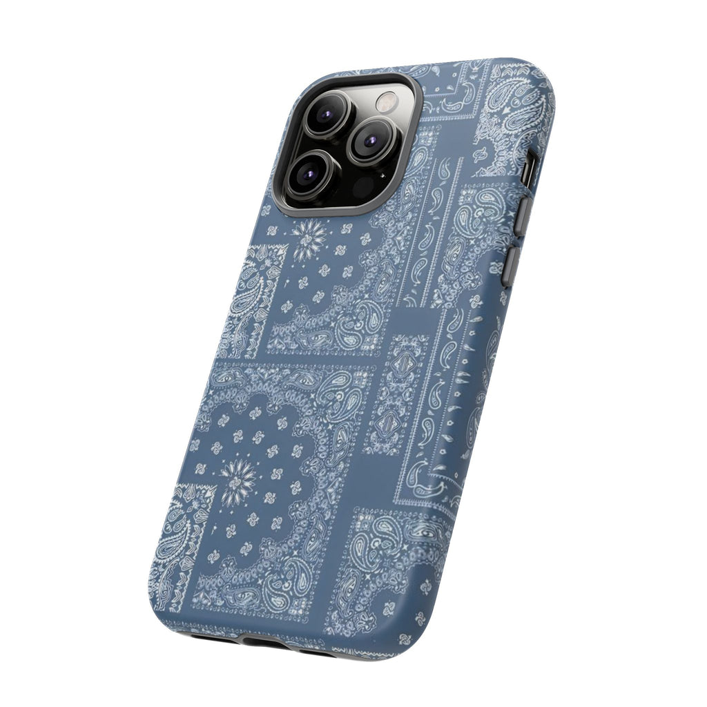 Blue Bandana Tough Phone Case — Rugged Protective iPhone Cover