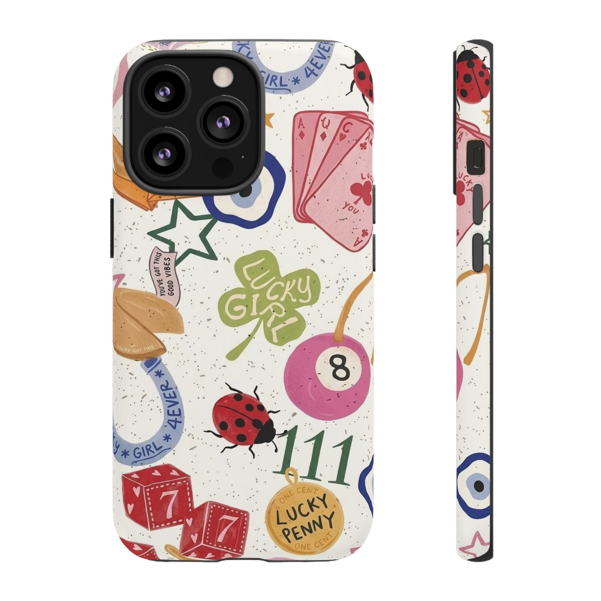 Lucky Charm Phone Case — 'Lucky Girl' Sticker Collage Design