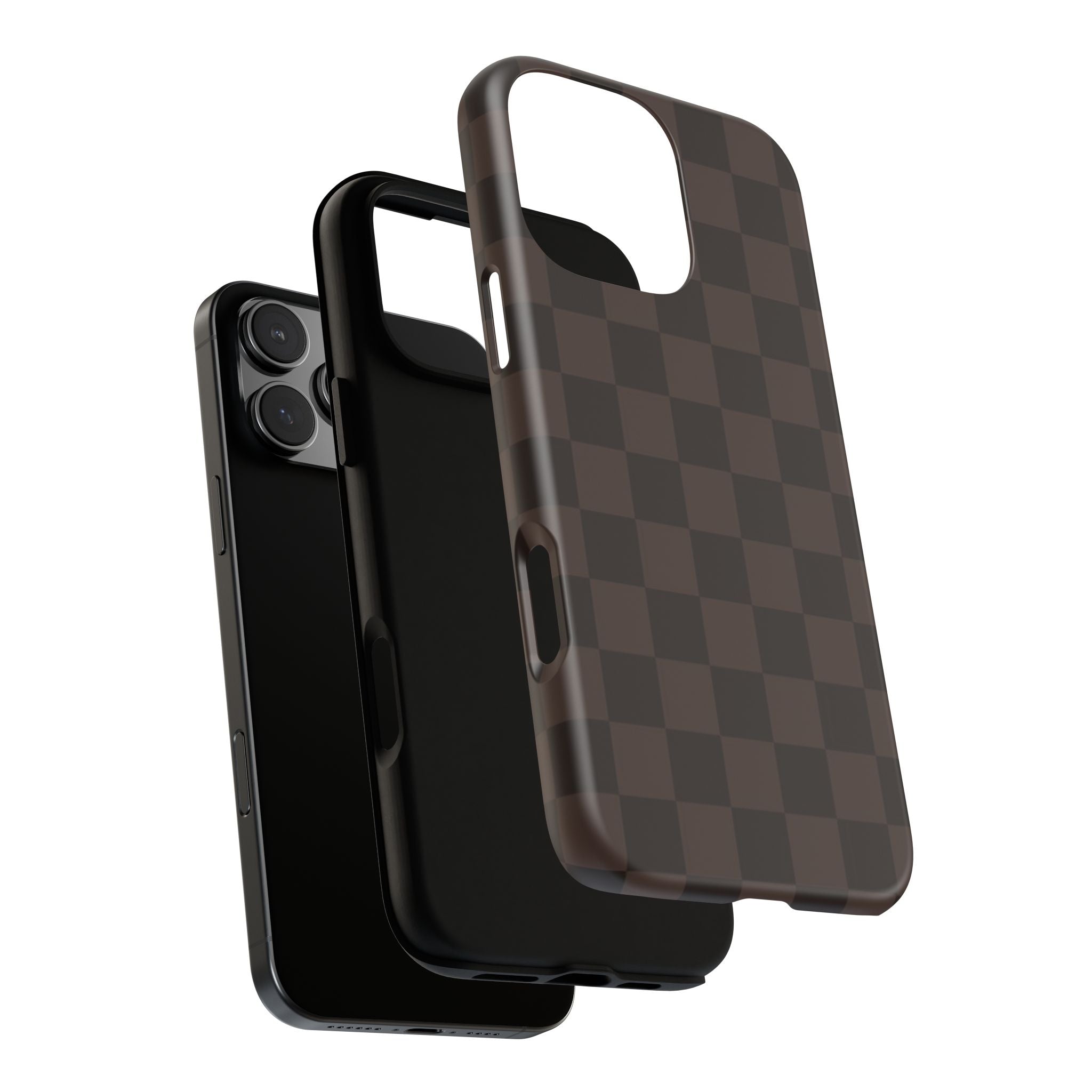 Lucky Chocolate Checkered  — Brown Grid Protective Cover