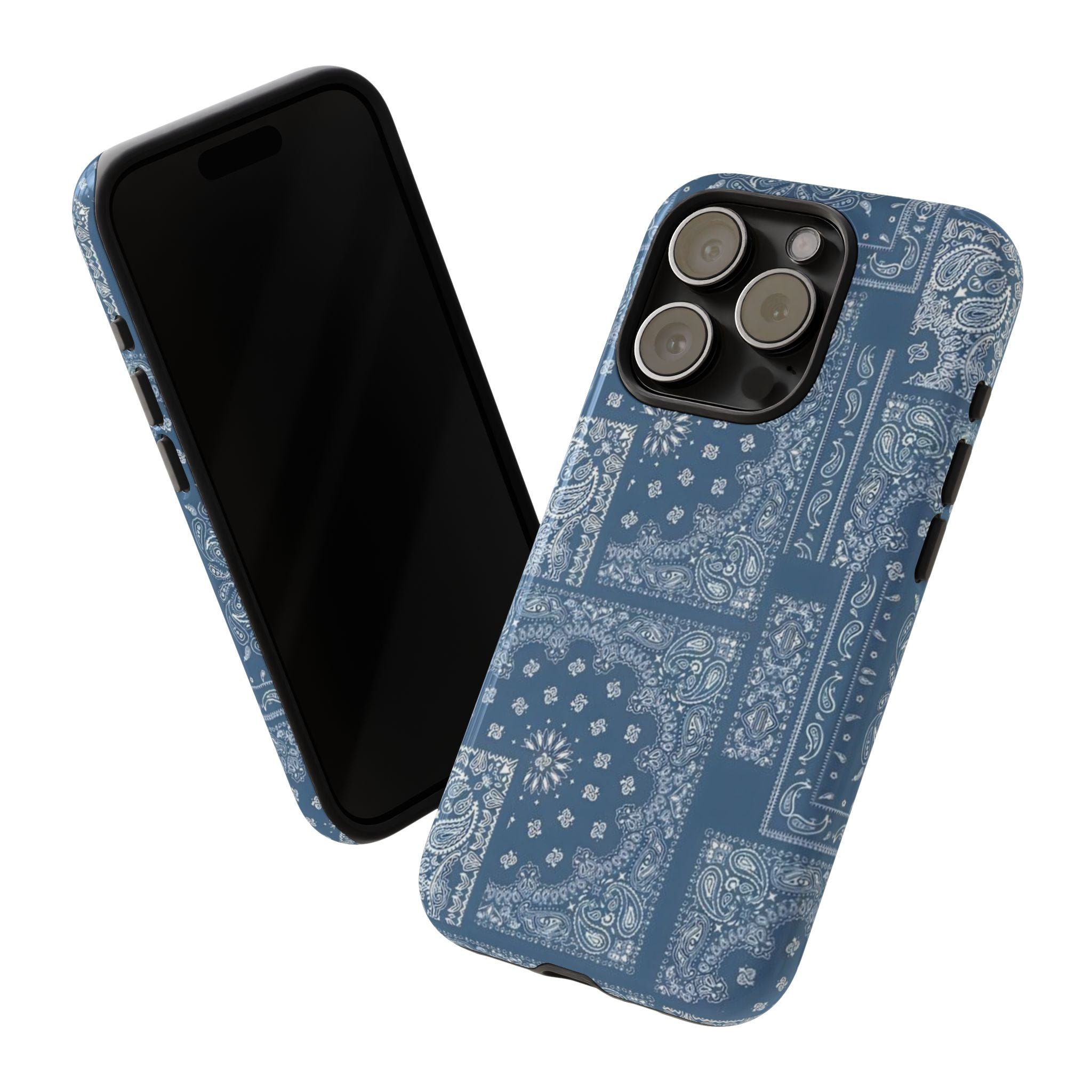 Blue Bandana Tough Phone Case — Rugged Protective iPhone Cover