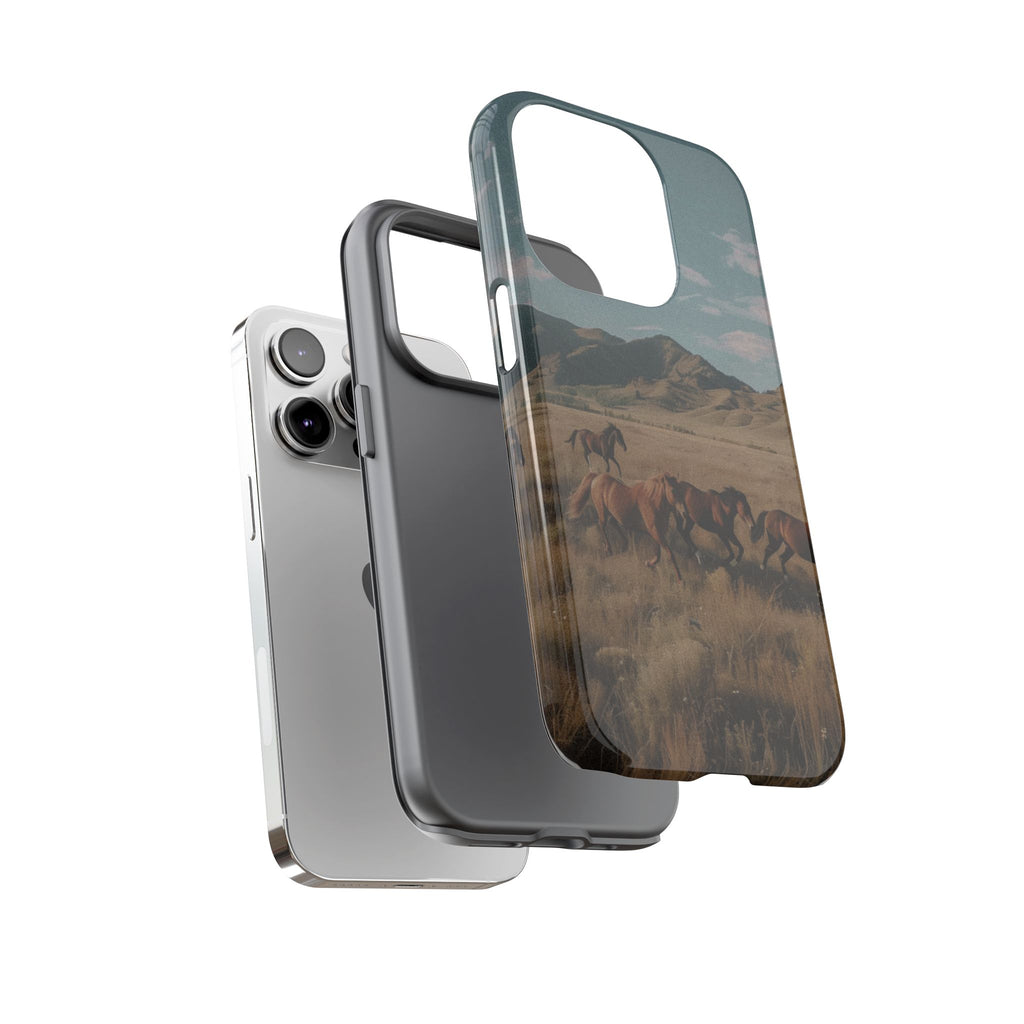 Wild Mustang – Durable Protective iPhone Case with Scenic Desert Horse Design