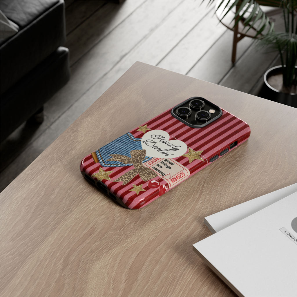 Howdy Darlin' Case — Denim Heart & Vintage Ticket Design