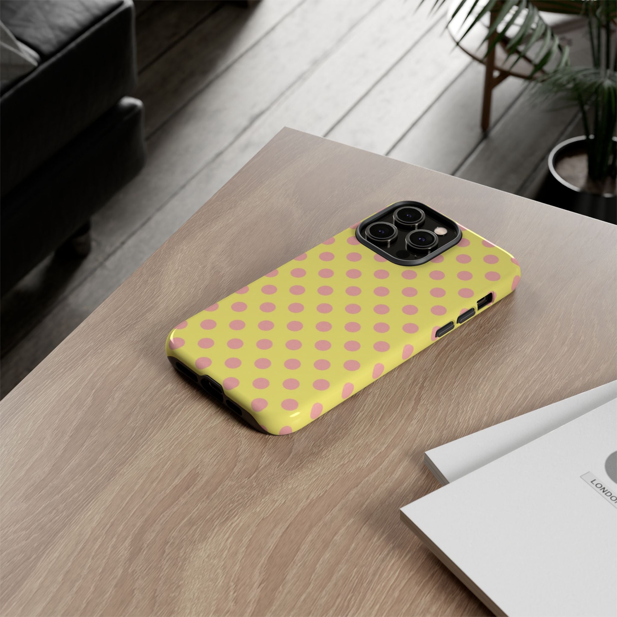 Yellow Polka Dot Phone Case — Cute Pink Dot Tough Case