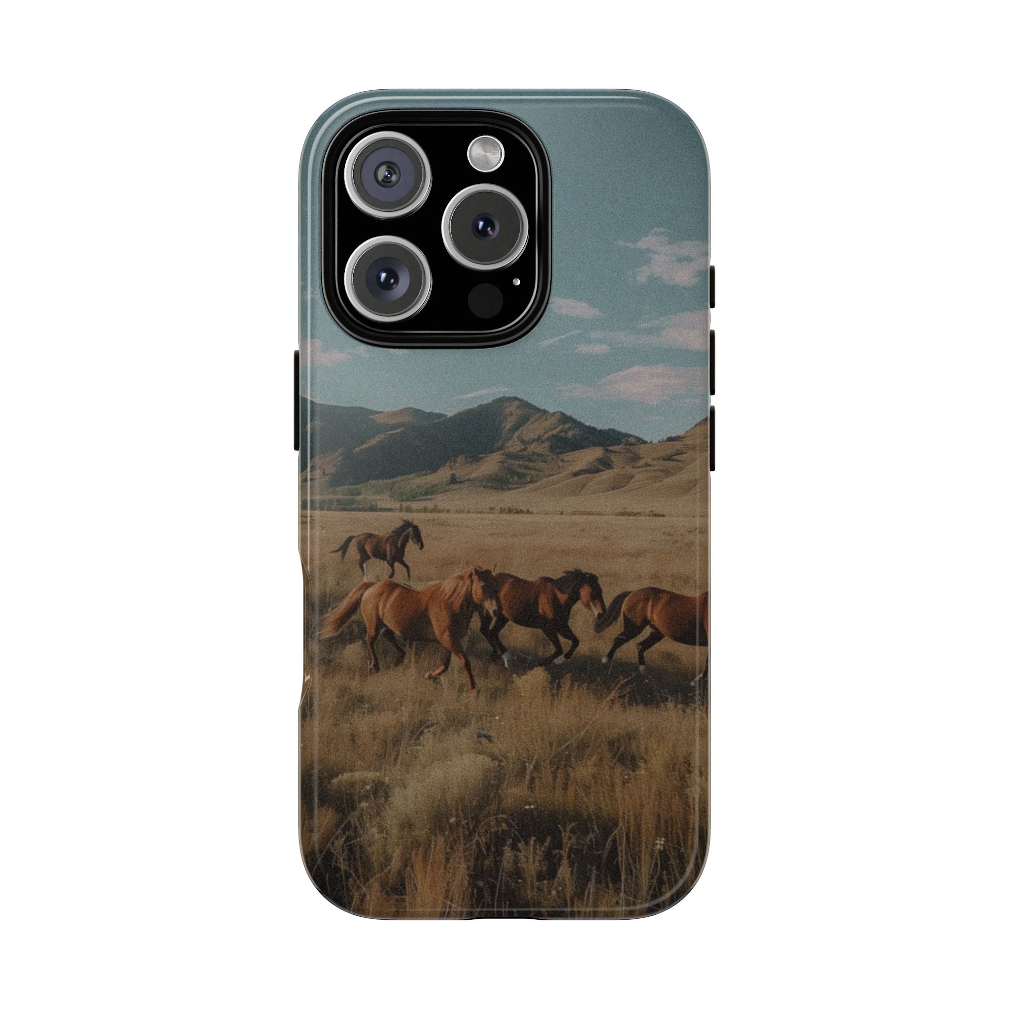 Wild Mustang – Durable Protective iPhone Case with Scenic Desert Horse Design