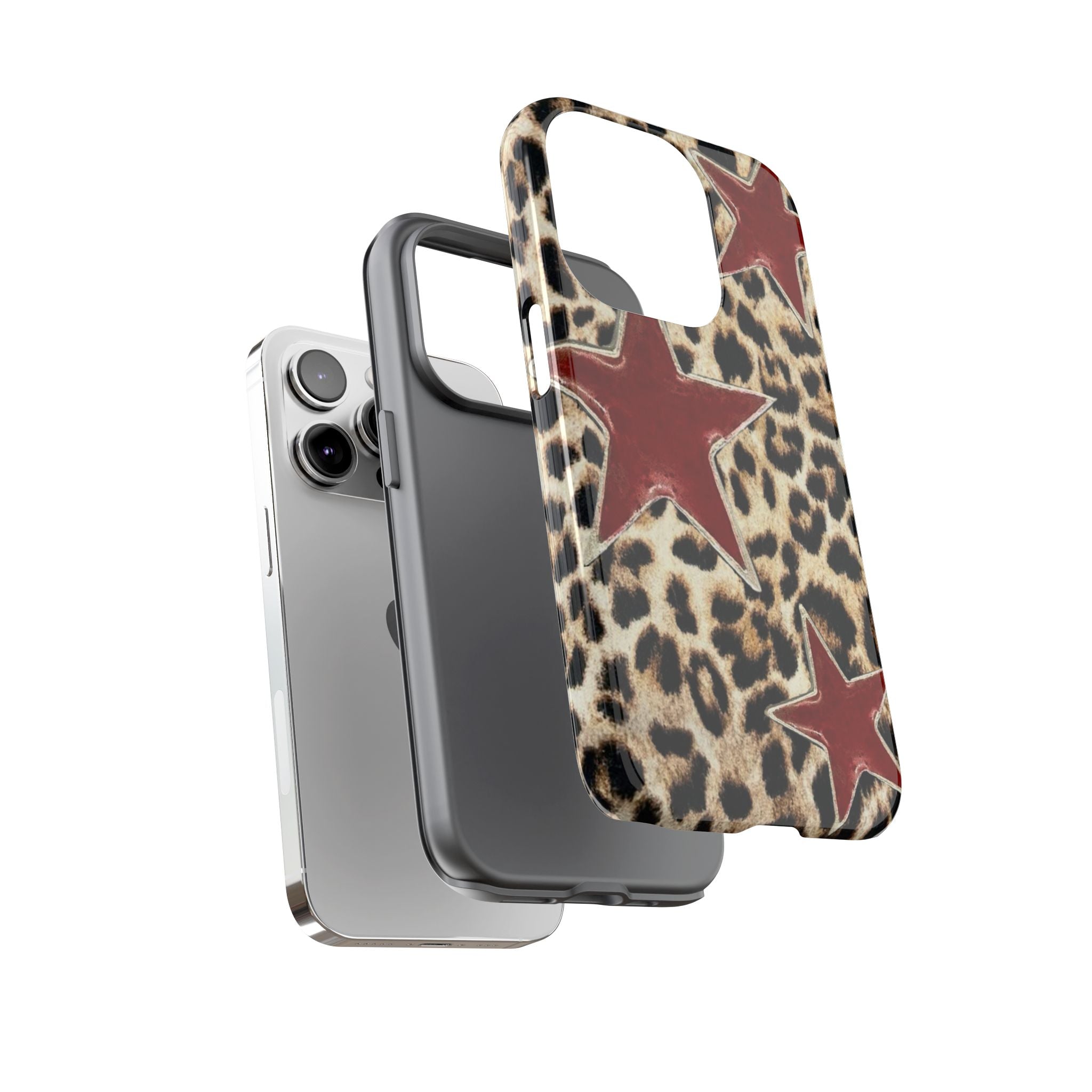 Ruby Leopard Star – Red Stars on Animal Print