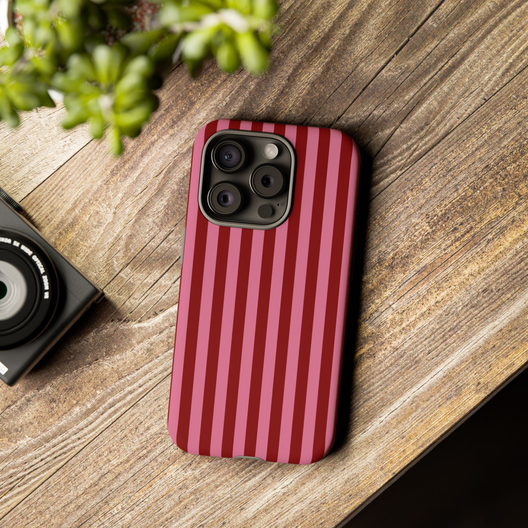 Ruby Red Stripes Case | Tough Phone Case
