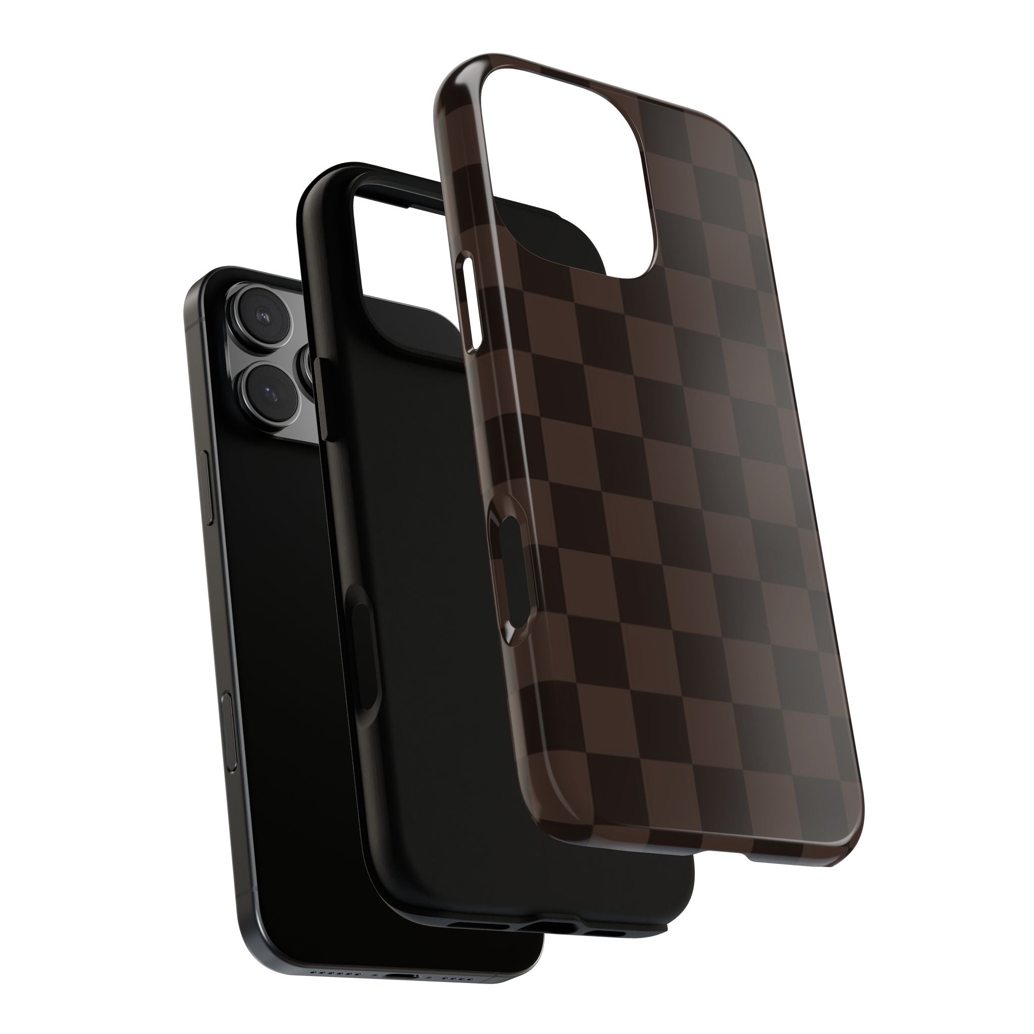 Lucky Chocolate Checkered  — Brown Grid Protective Cover