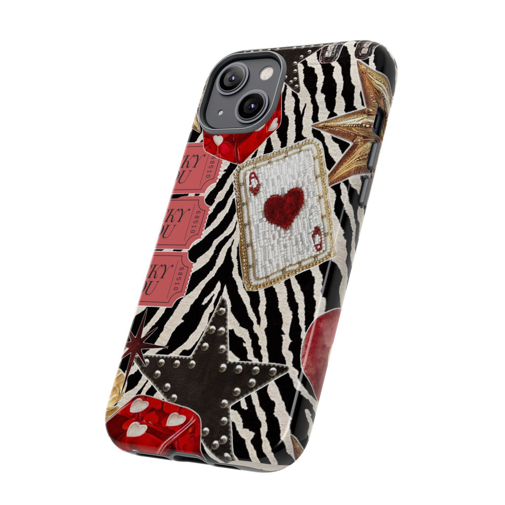 Retro Vegas Zebra Print- Durable Phone Case