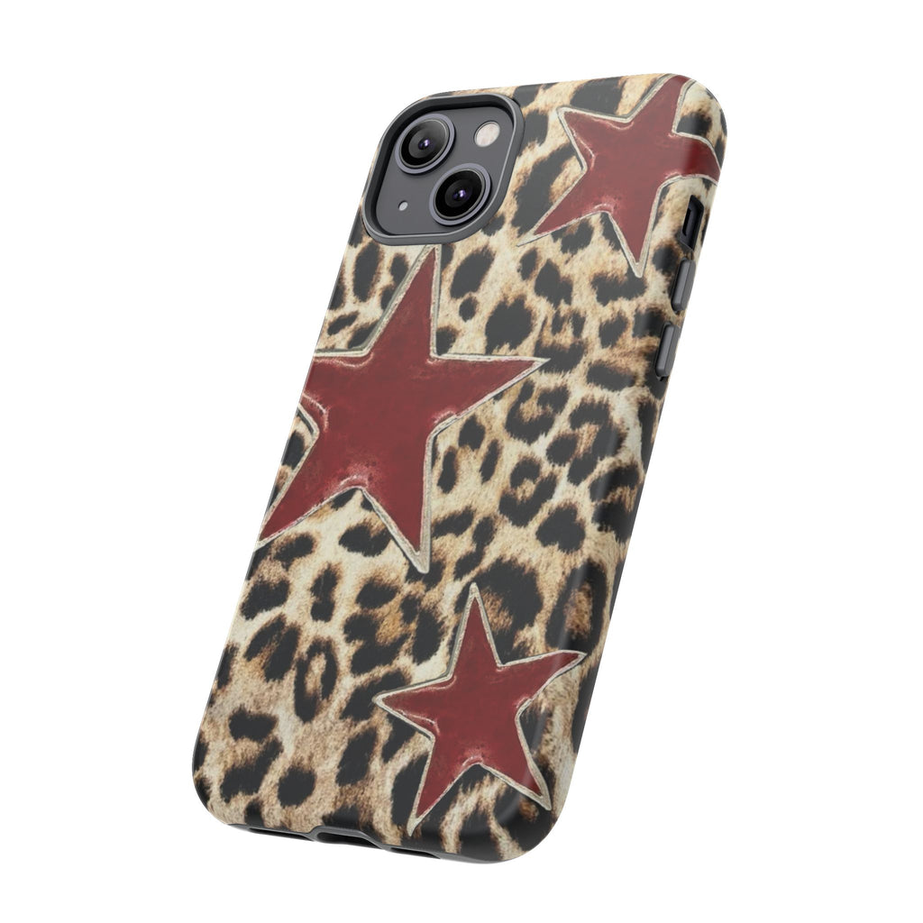 Ruby Leopard Star – Red Stars on Animal Print
