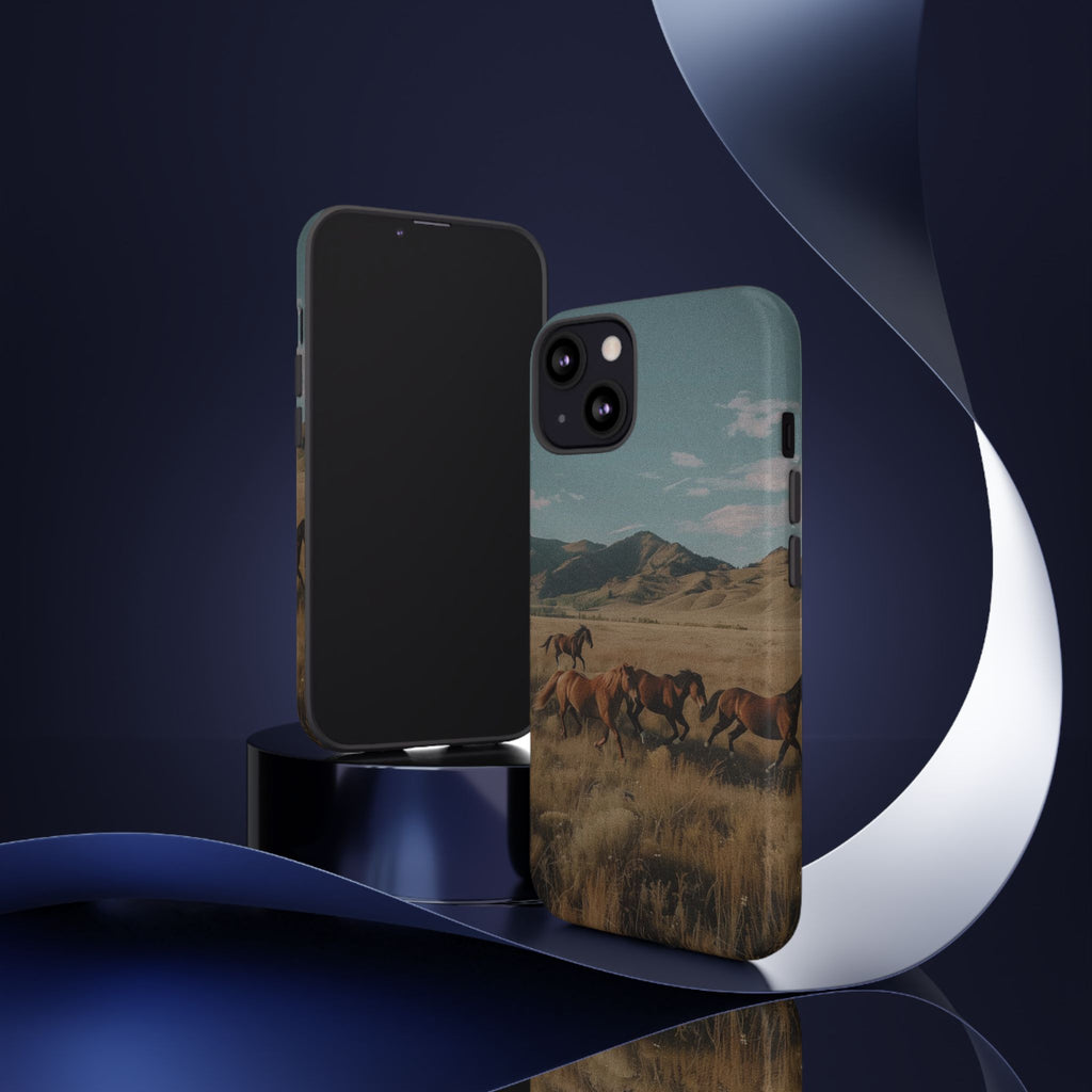 Wild Mustang – Durable Protective iPhone Case with Scenic Desert Horse Design