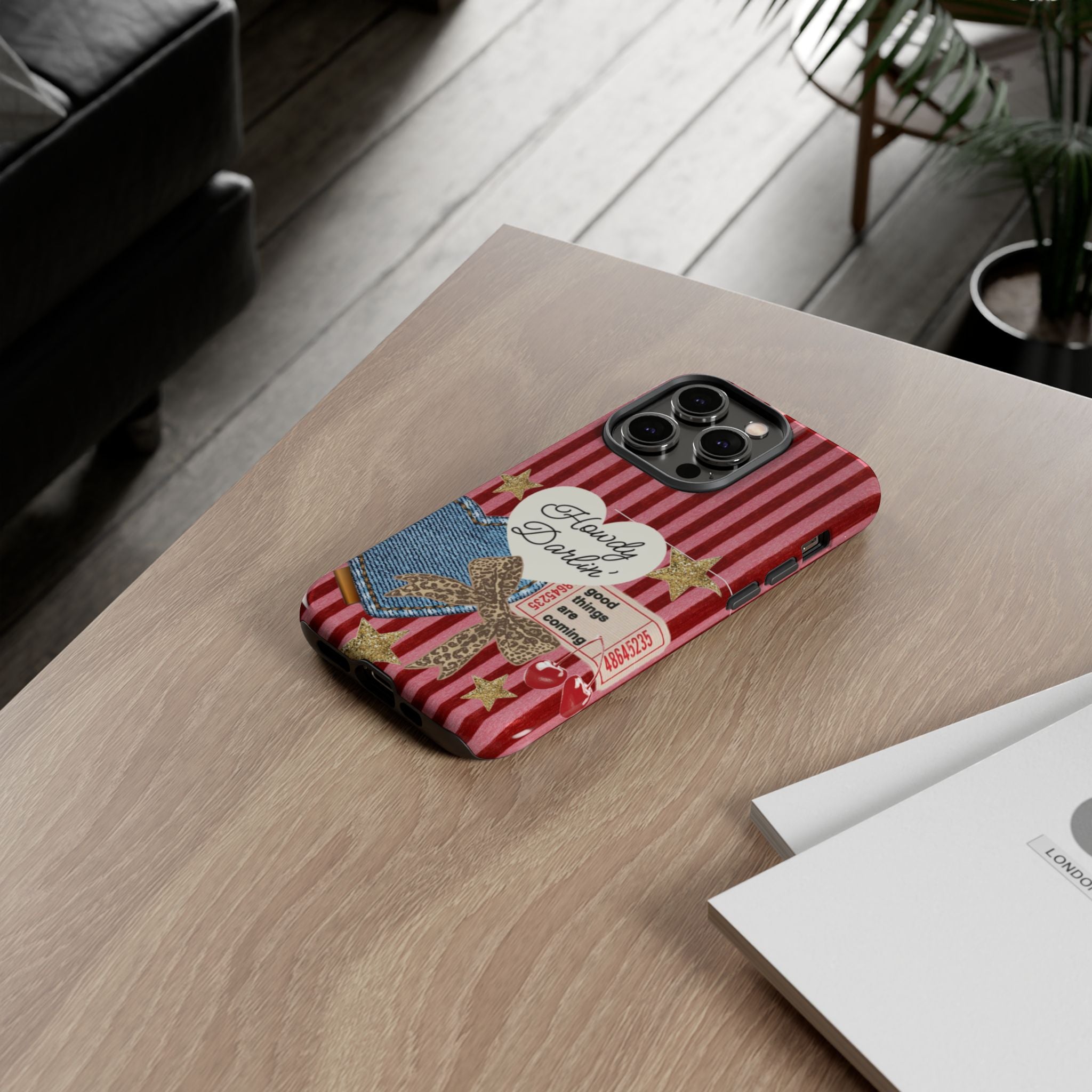 Howdy Darlin' Case — Denim Heart & Vintage Ticket Design