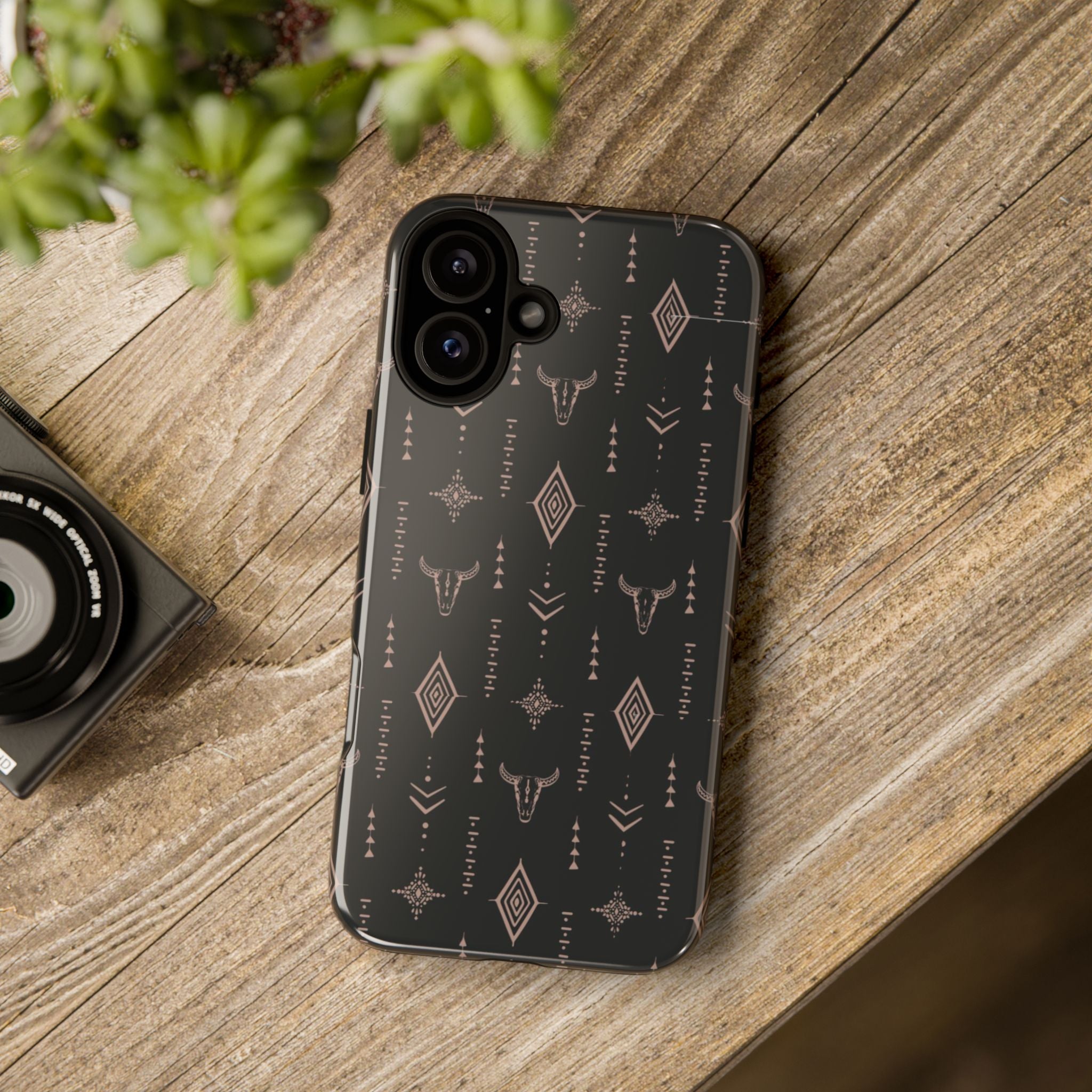 Western Diamond Bull Tough Phone Case — Protective Southwestern Pattern