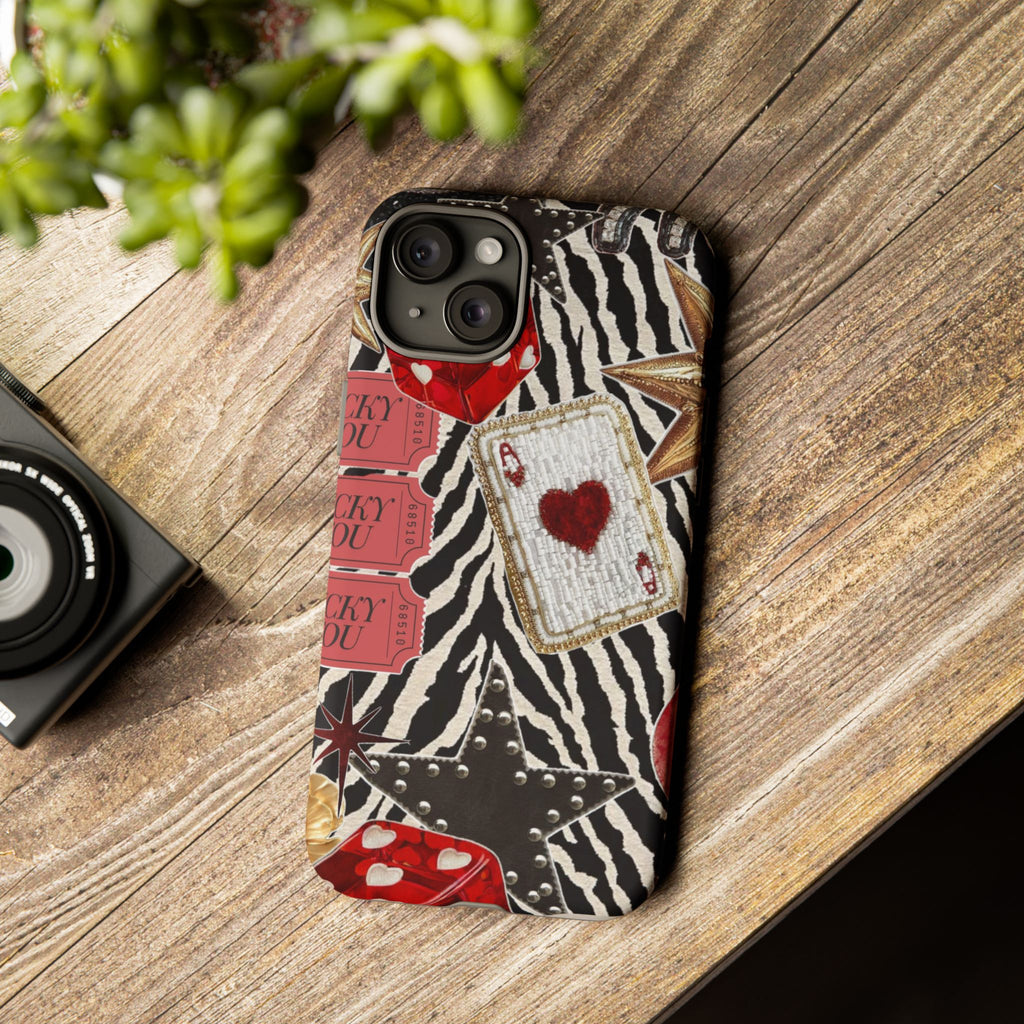 Retro Vegas Zebra Print- Durable Phone Case