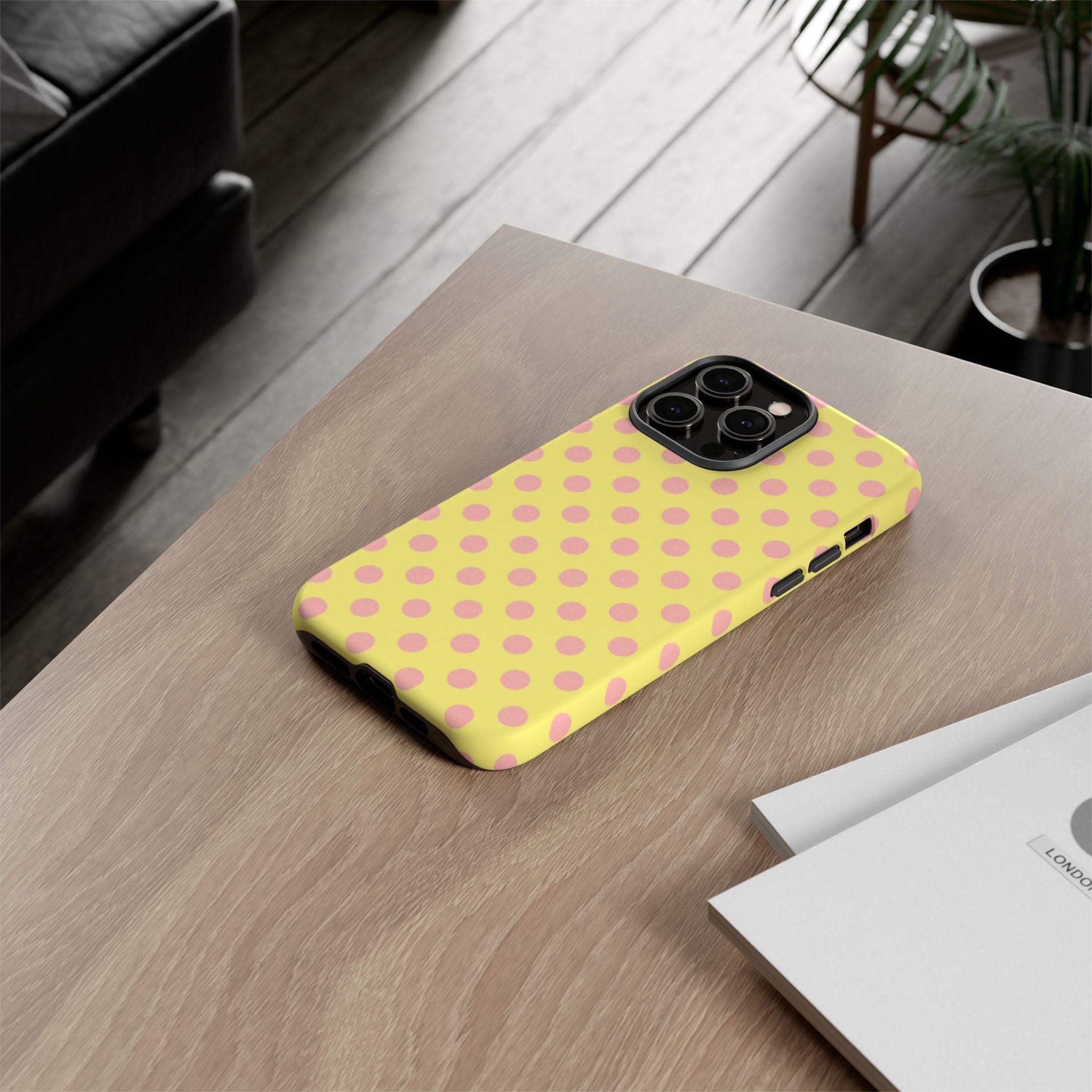 Yellow Polka Dot Phone Case — Cute Pink Dot Tough Case