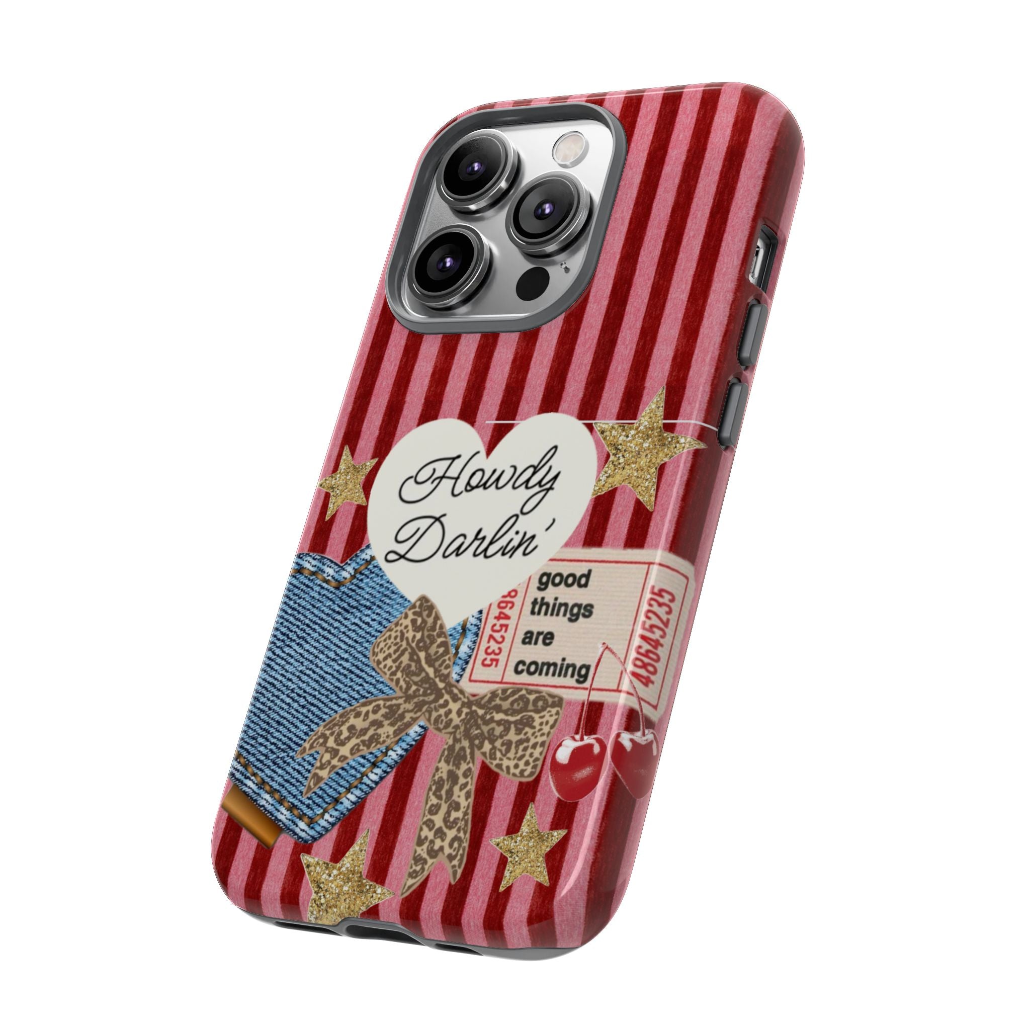 Howdy Darlin' Case — Denim Heart & Vintage Ticket Design