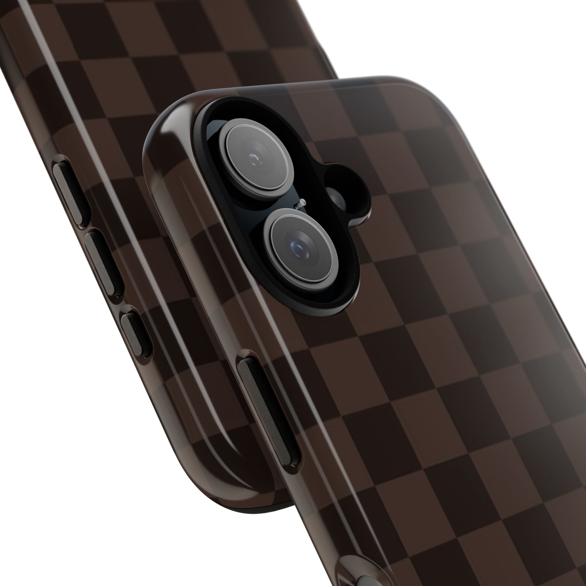 Lucky Chocolate Checkered  — Brown Grid Protective Cover