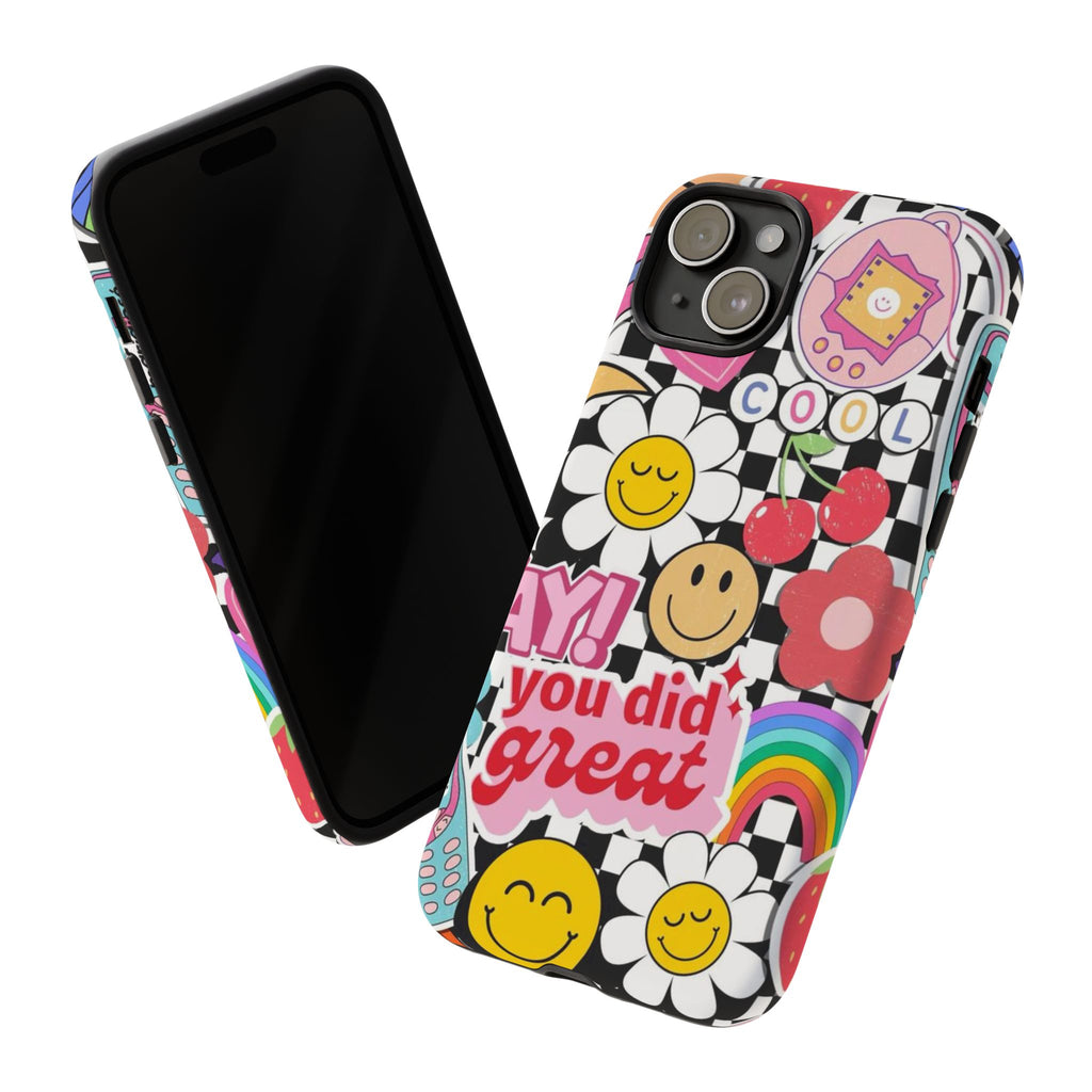 Retro Kawaii Sticker Collage, "You Did Great" Motivational Design