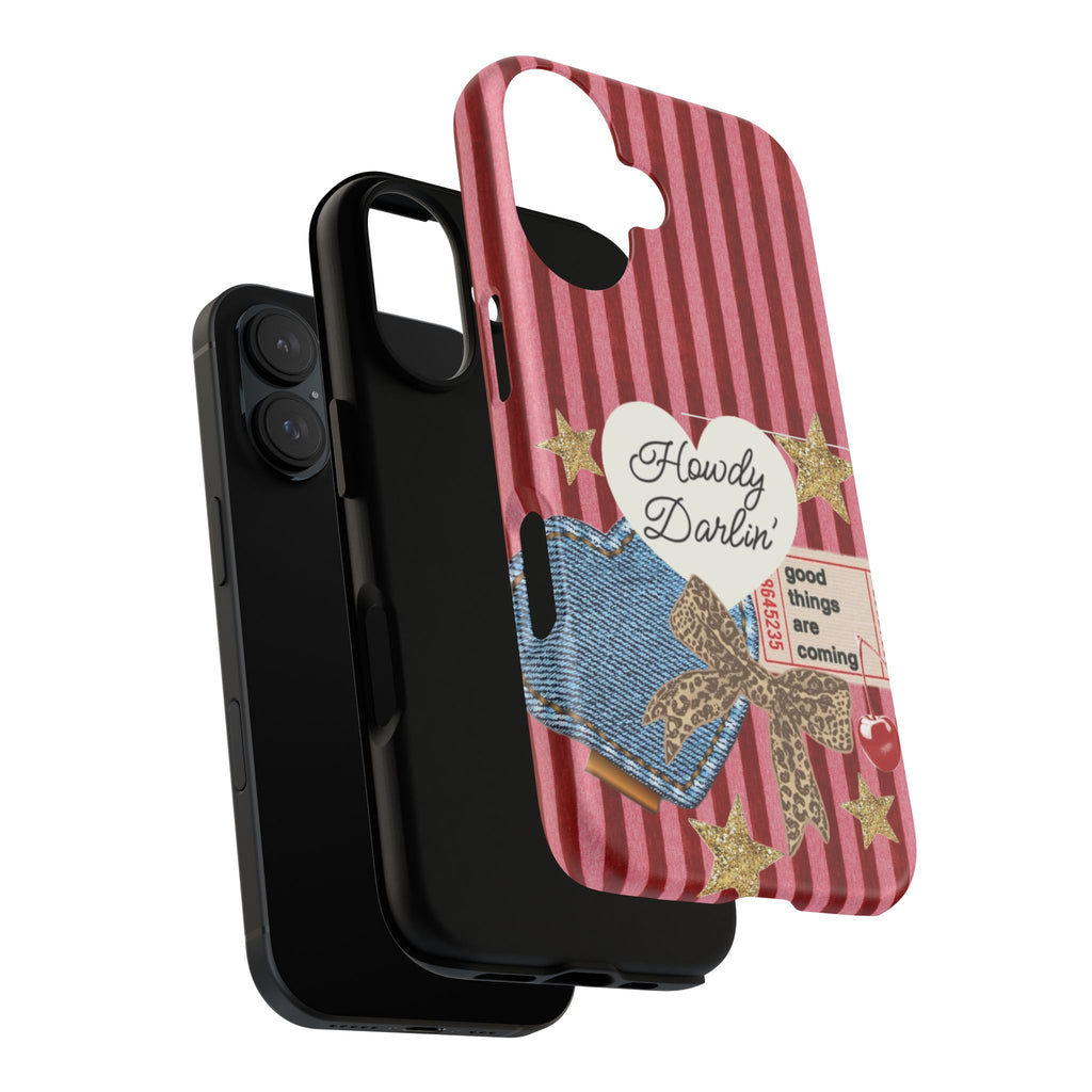 Howdy Darlin' Case — Denim Heart & Vintage Ticket Design