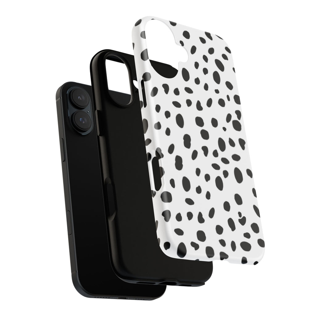 Dalmatian Spot Tough Phone Case — Black & White Protective Cover