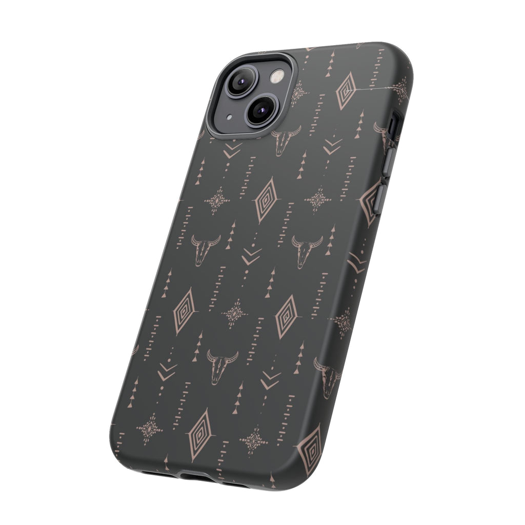 Western Diamond Bull Tough Phone Case — Protective Southwestern Pattern