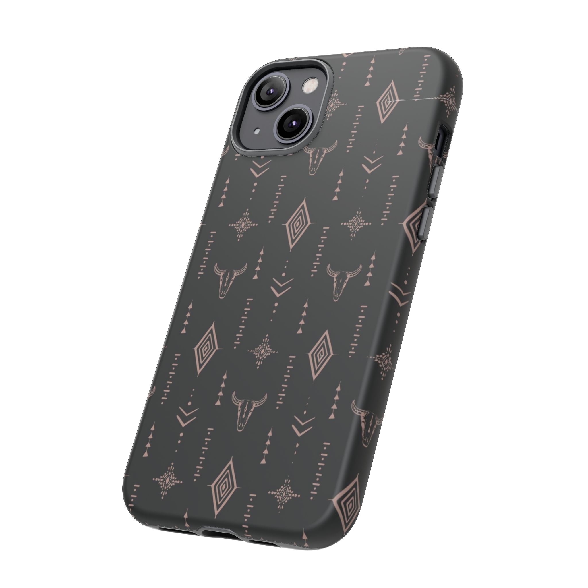 Western Diamond Bull Tough Phone Case — Protective Southwestern Pattern