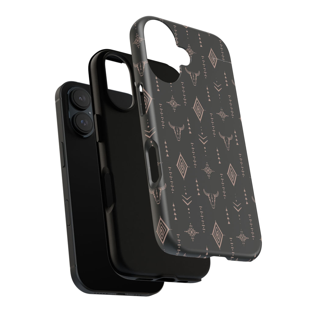 Western Diamond Bull Tough Phone Case — Protective Southwestern Pattern