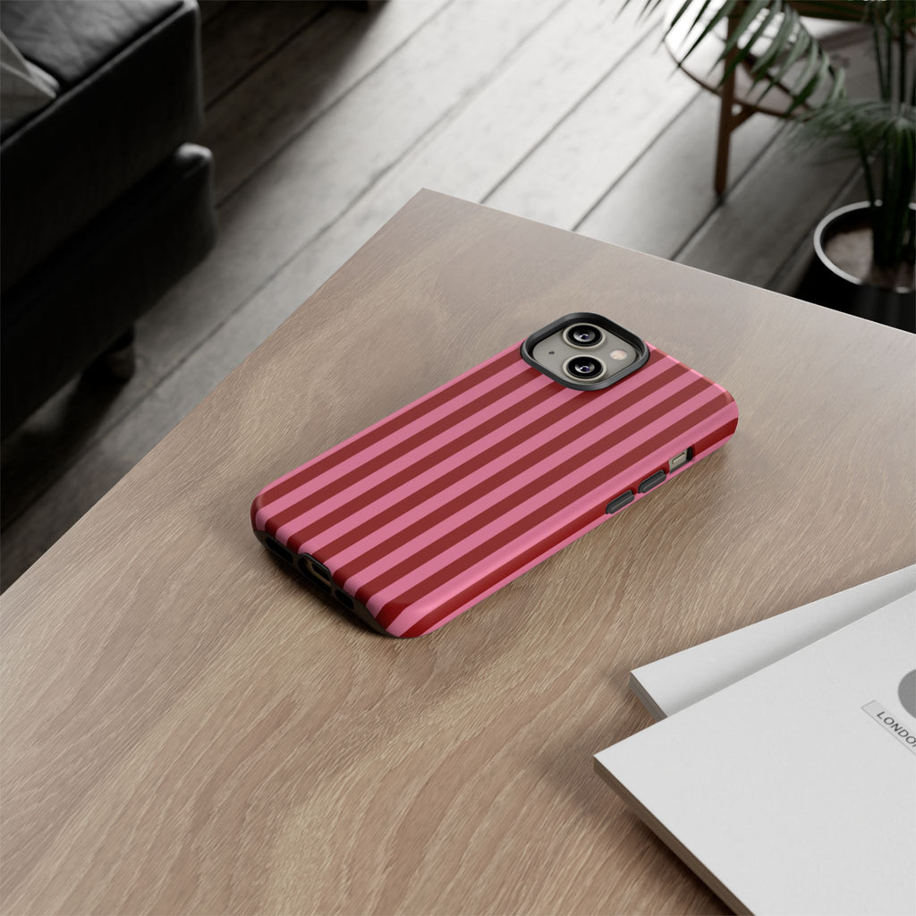 Ruby Red Stripes Case | Tough Phone Case