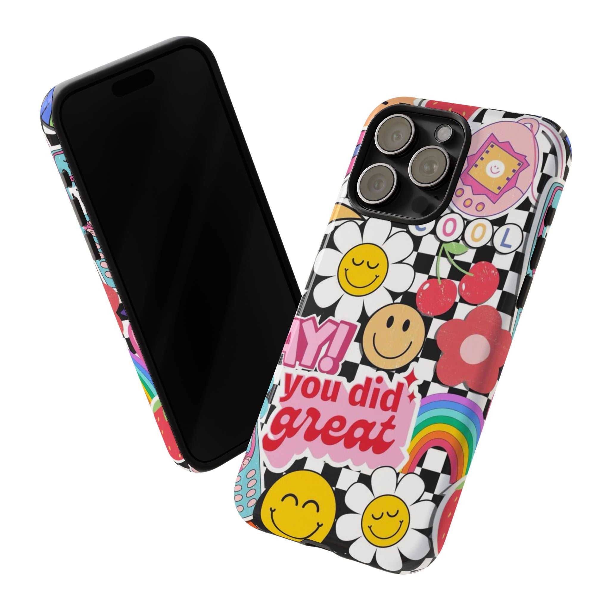 Retro Kawaii Sticker Collage, "You Did Great" Motivational Design