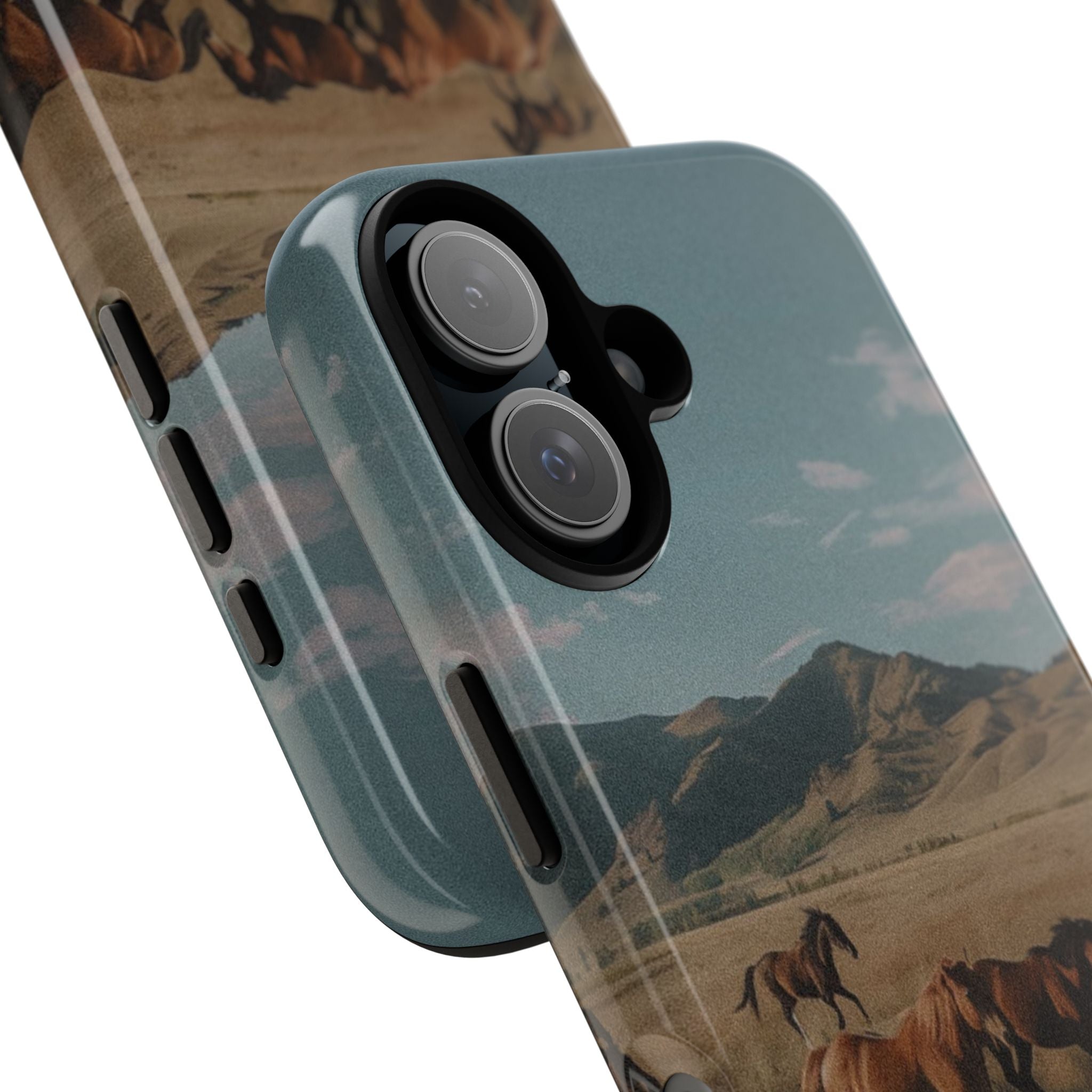 Wild Mustang – Durable Protective iPhone Case with Scenic Desert Horse Design