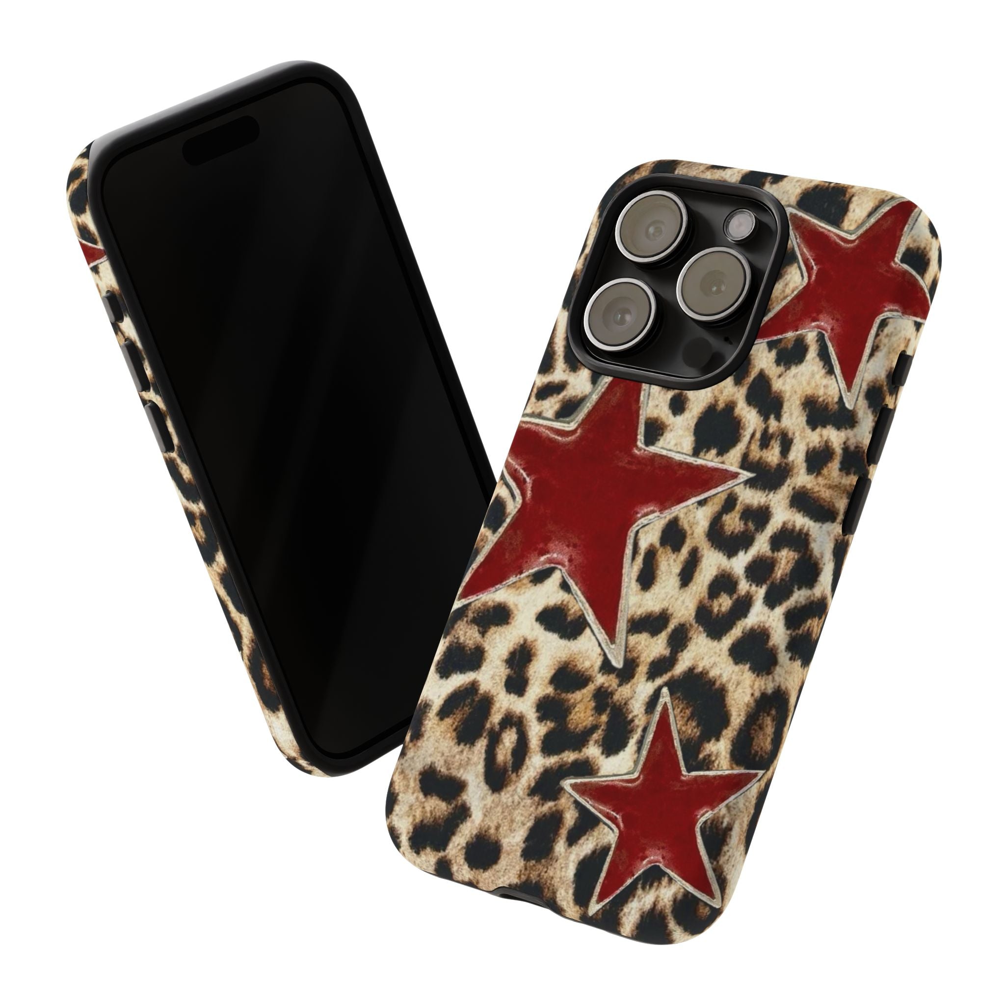Ruby Leopard Star – Red Stars on Animal Print