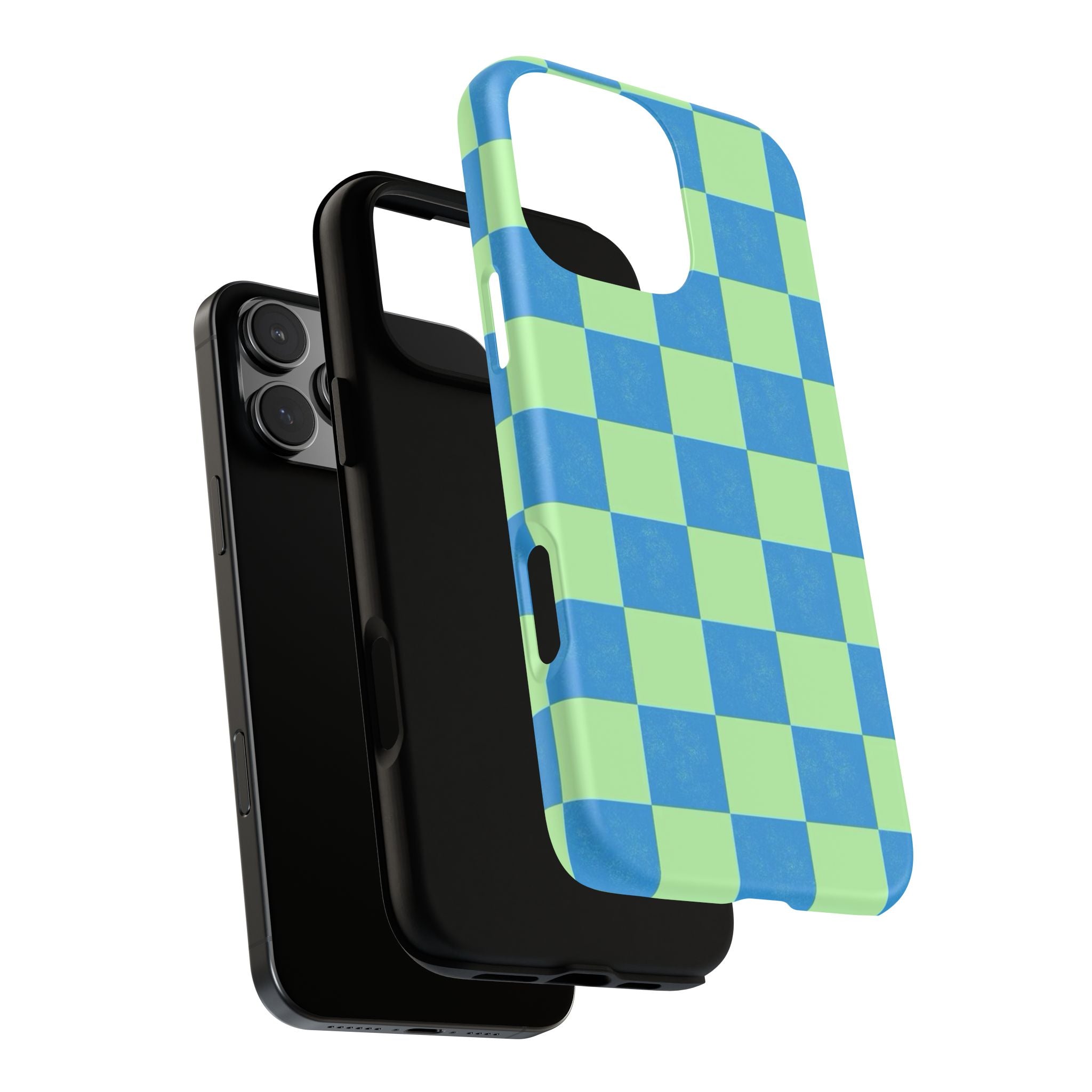 Cowgirl Blue Checkers — Retro Checkered Tough Phone Cover