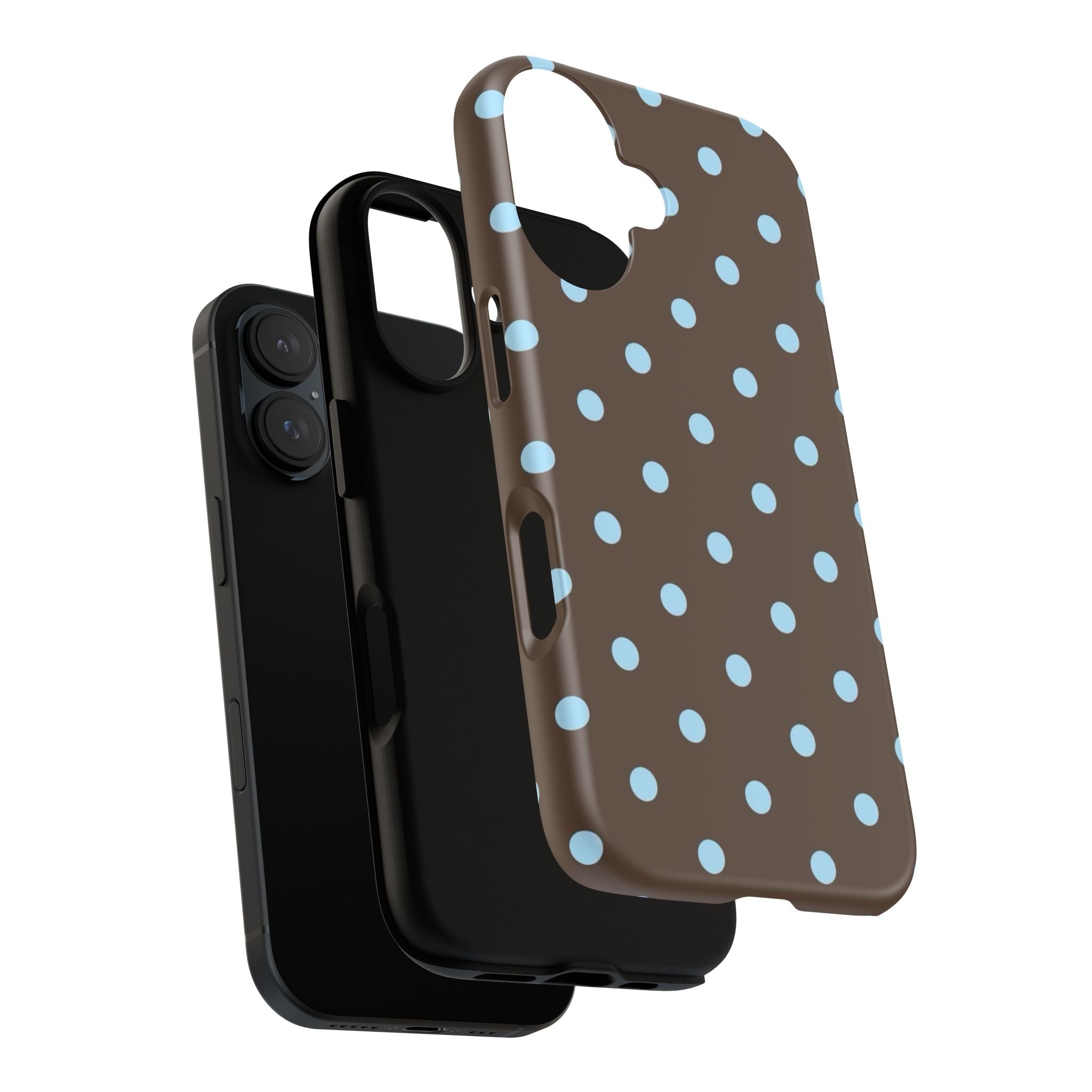 Brown Polka Dot Phone Case — Blue Dot Protective Tough Case