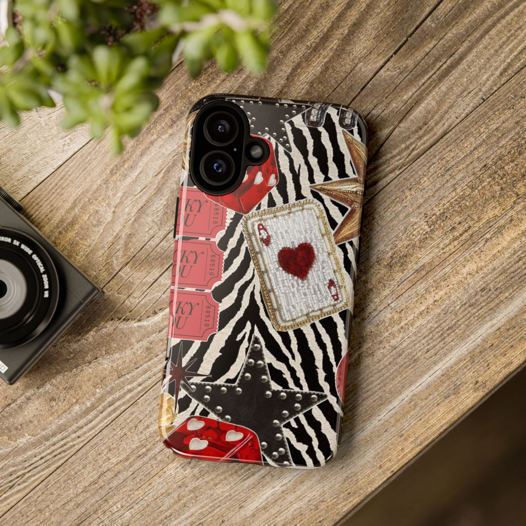 Retro Vegas Zebra Print- Durable Phone Case