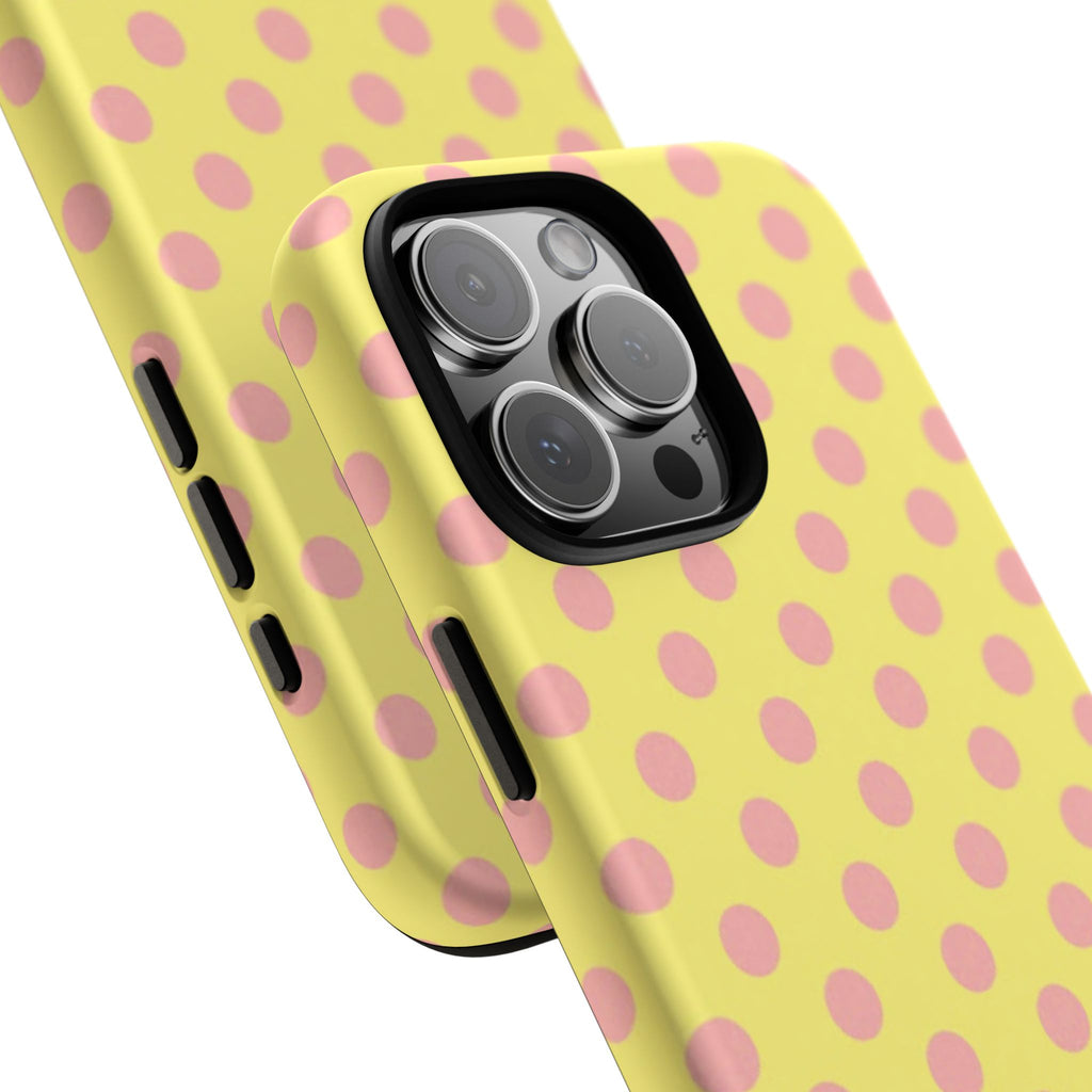 Yellow Polka Dot Phone Case — Cute Pink Dot Tough Case