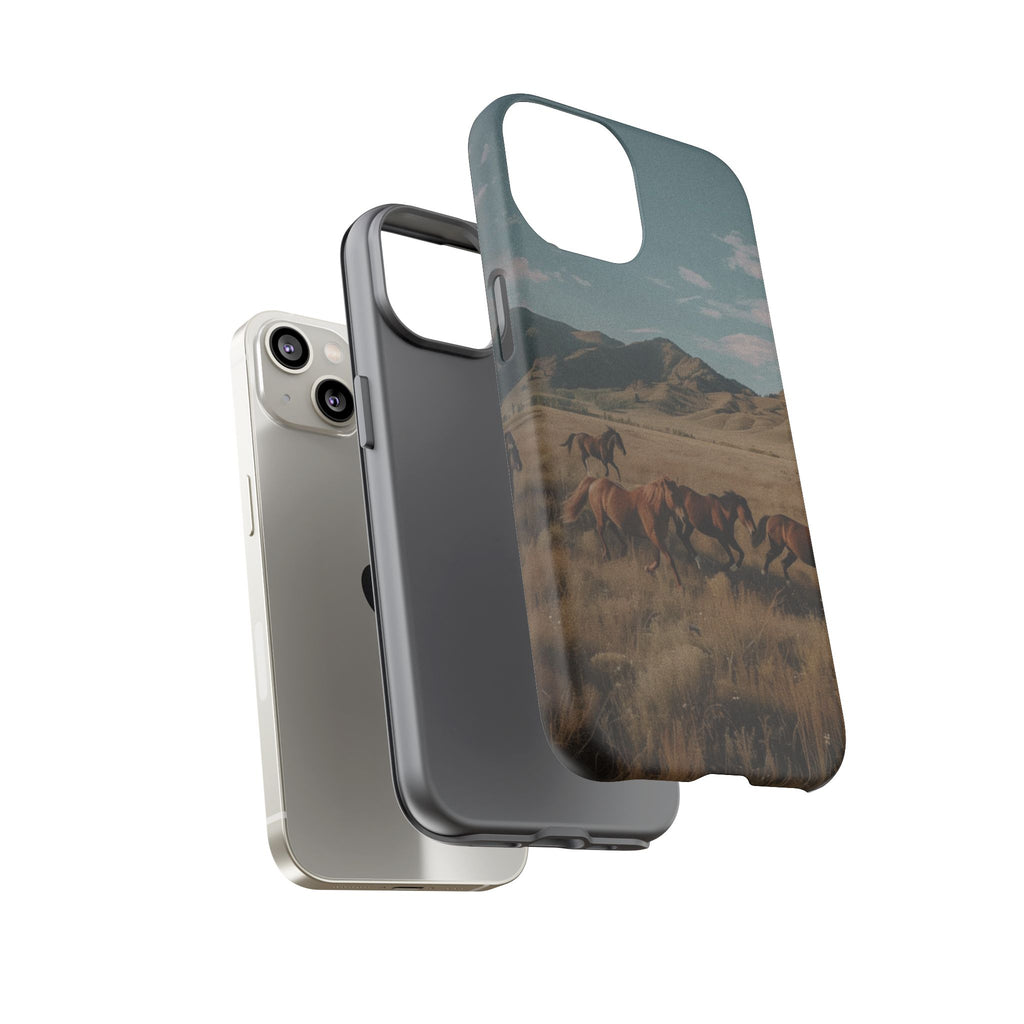Wild Mustang – Durable Protective iPhone Case with Scenic Desert Horse Design