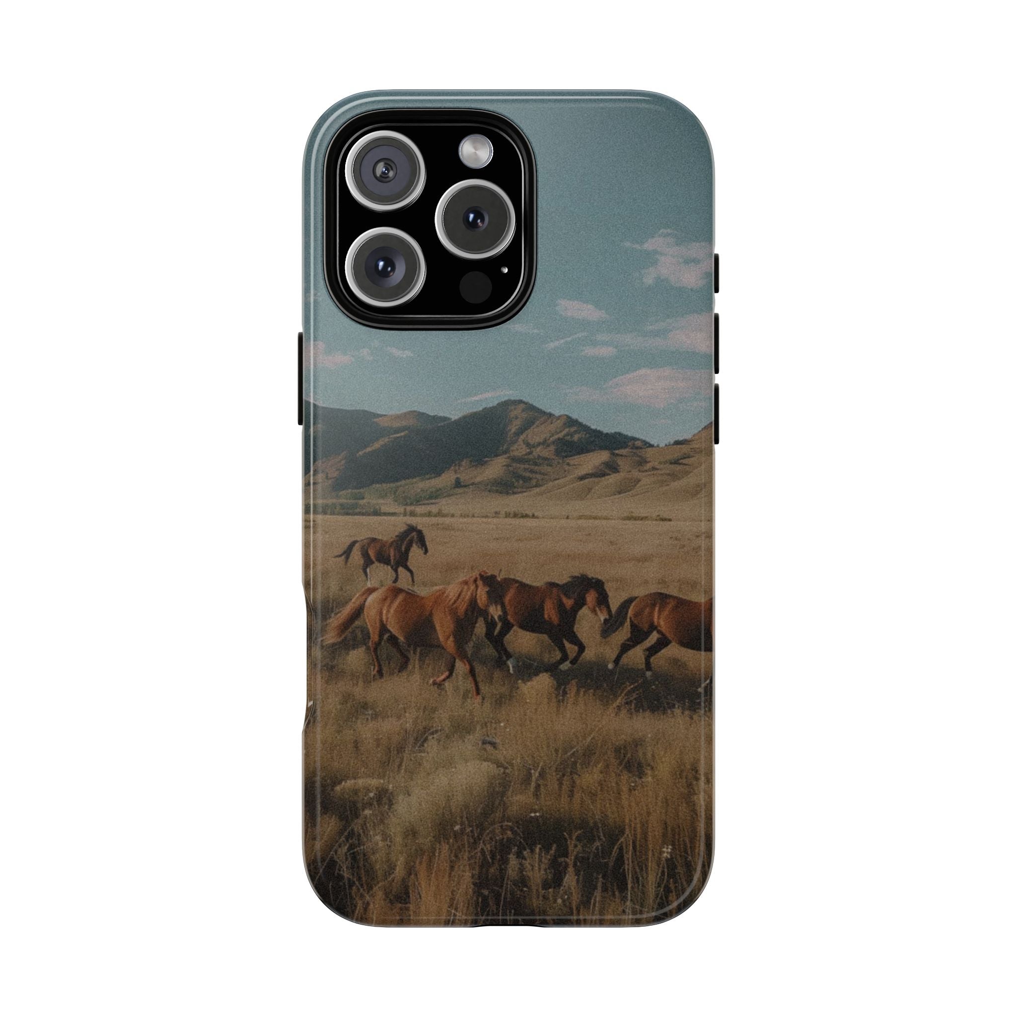 Wild Mustang – Durable Protective iPhone Case with Scenic Desert Horse Design