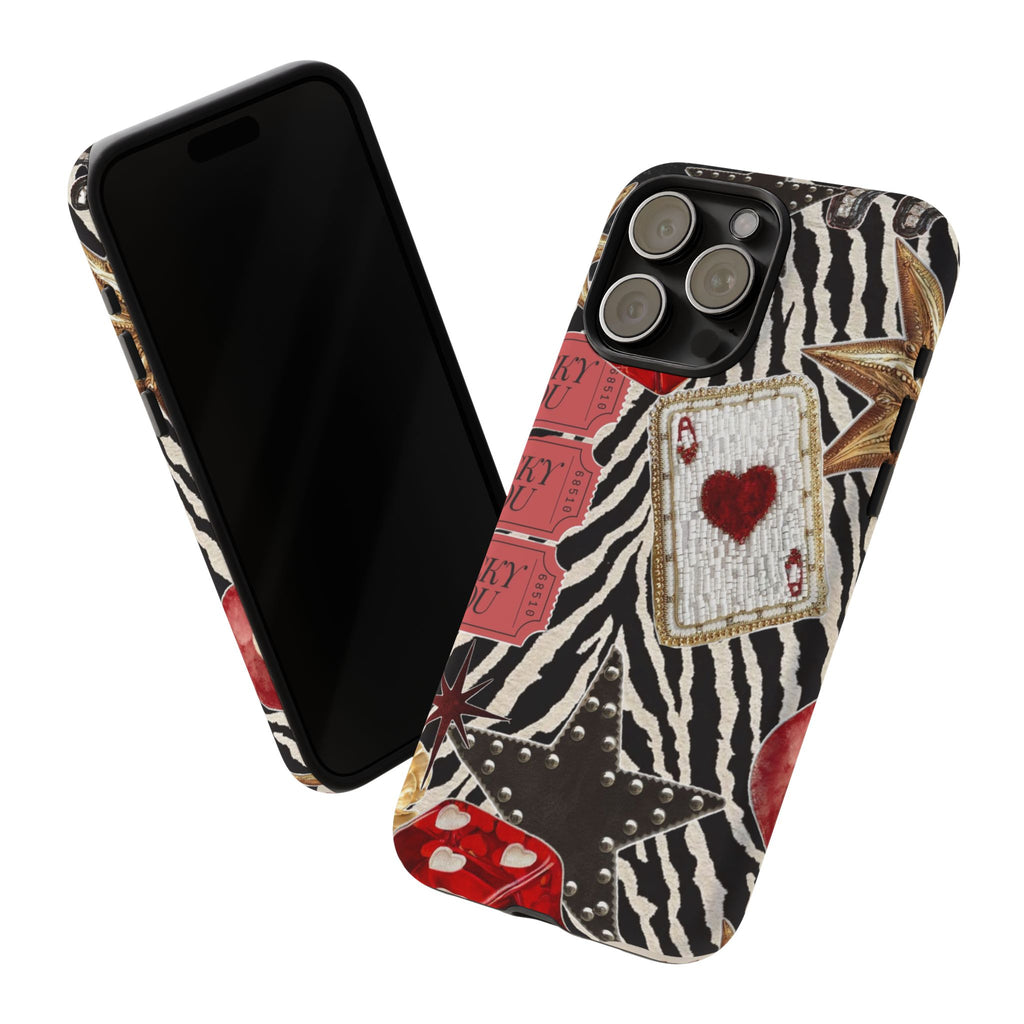 Retro Vegas Zebra Print- Durable Phone Case
