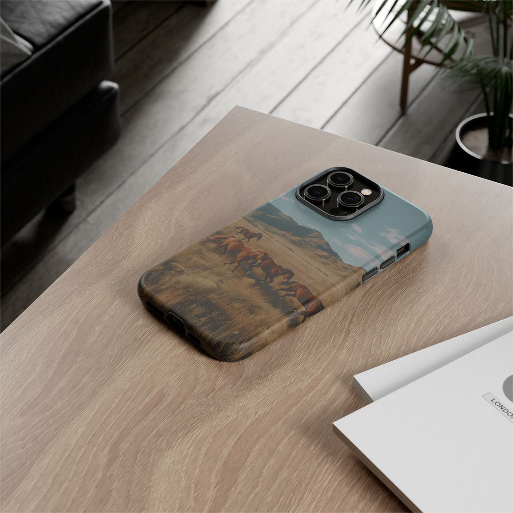 Wild Mustang – Durable Protective iPhone Case with Scenic Desert Horse Design