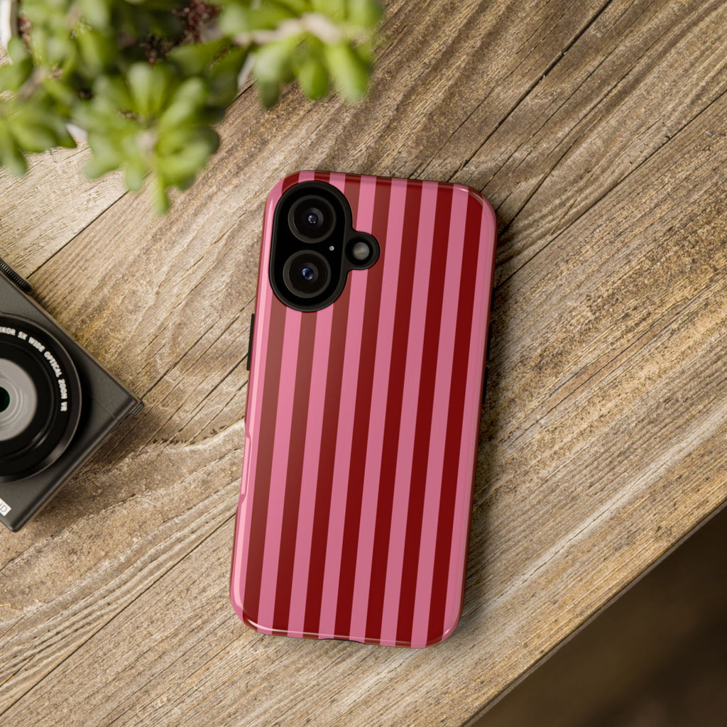 Ruby Red Stripes Case | Tough Phone Case