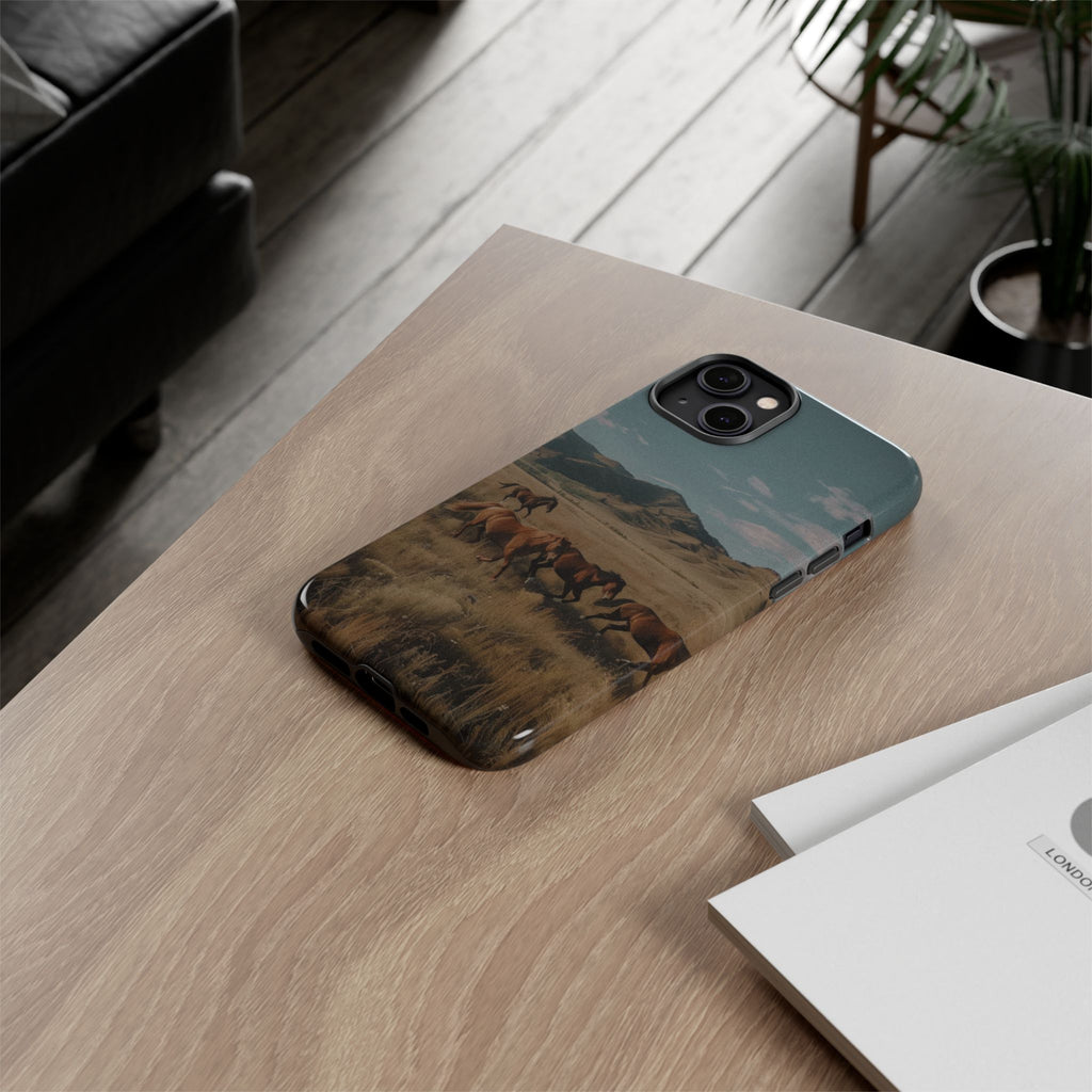 Wild Mustang – Durable Protective iPhone Case with Scenic Desert Horse Design