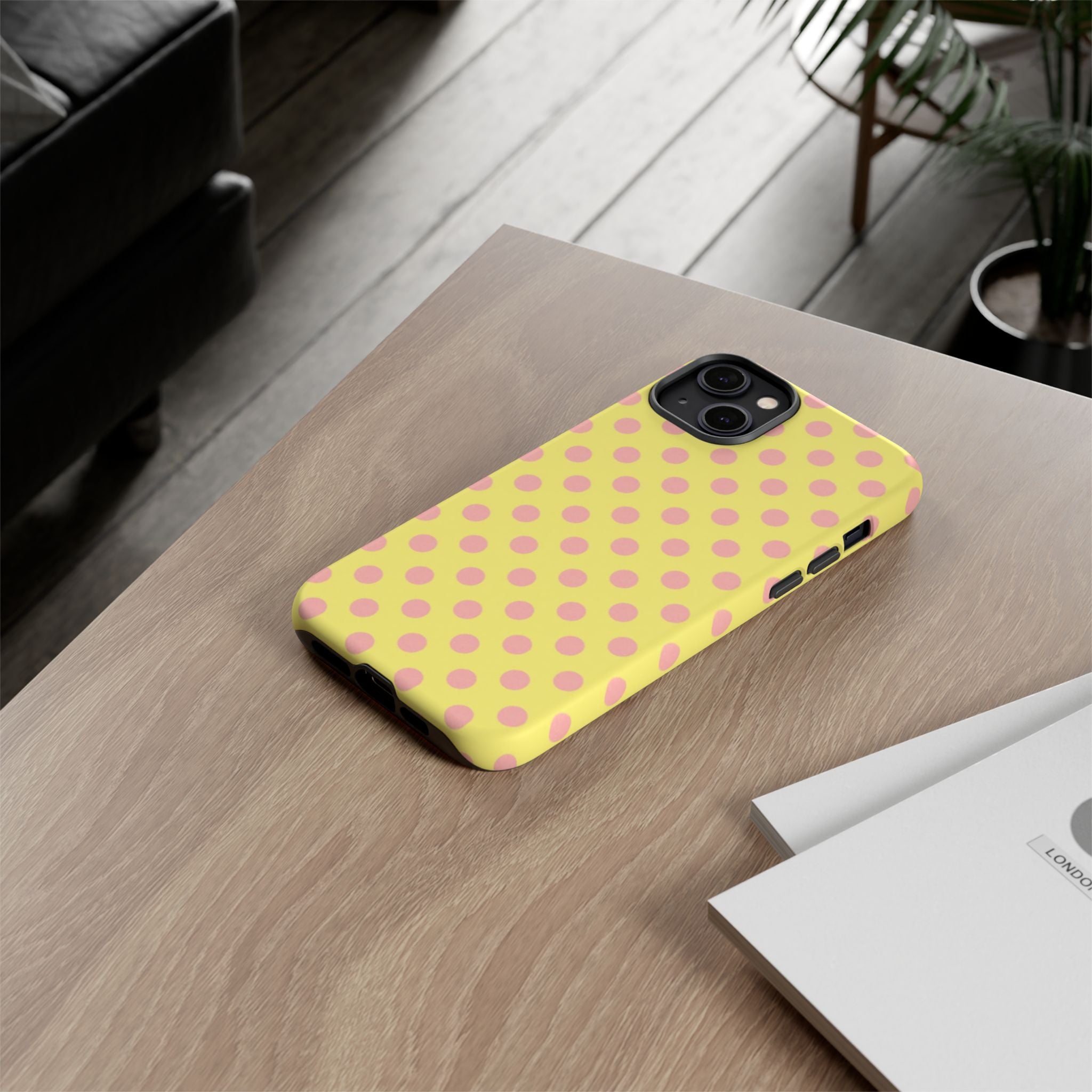Yellow Polka Dot Phone Case — Cute Pink Dot Tough Case