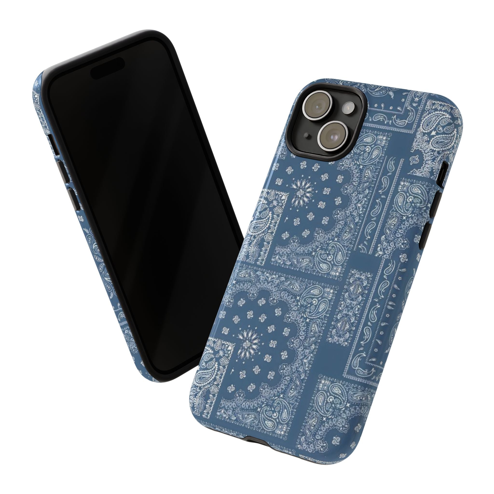 Blue Bandana Tough Phone Case — Rugged Protective iPhone Cover