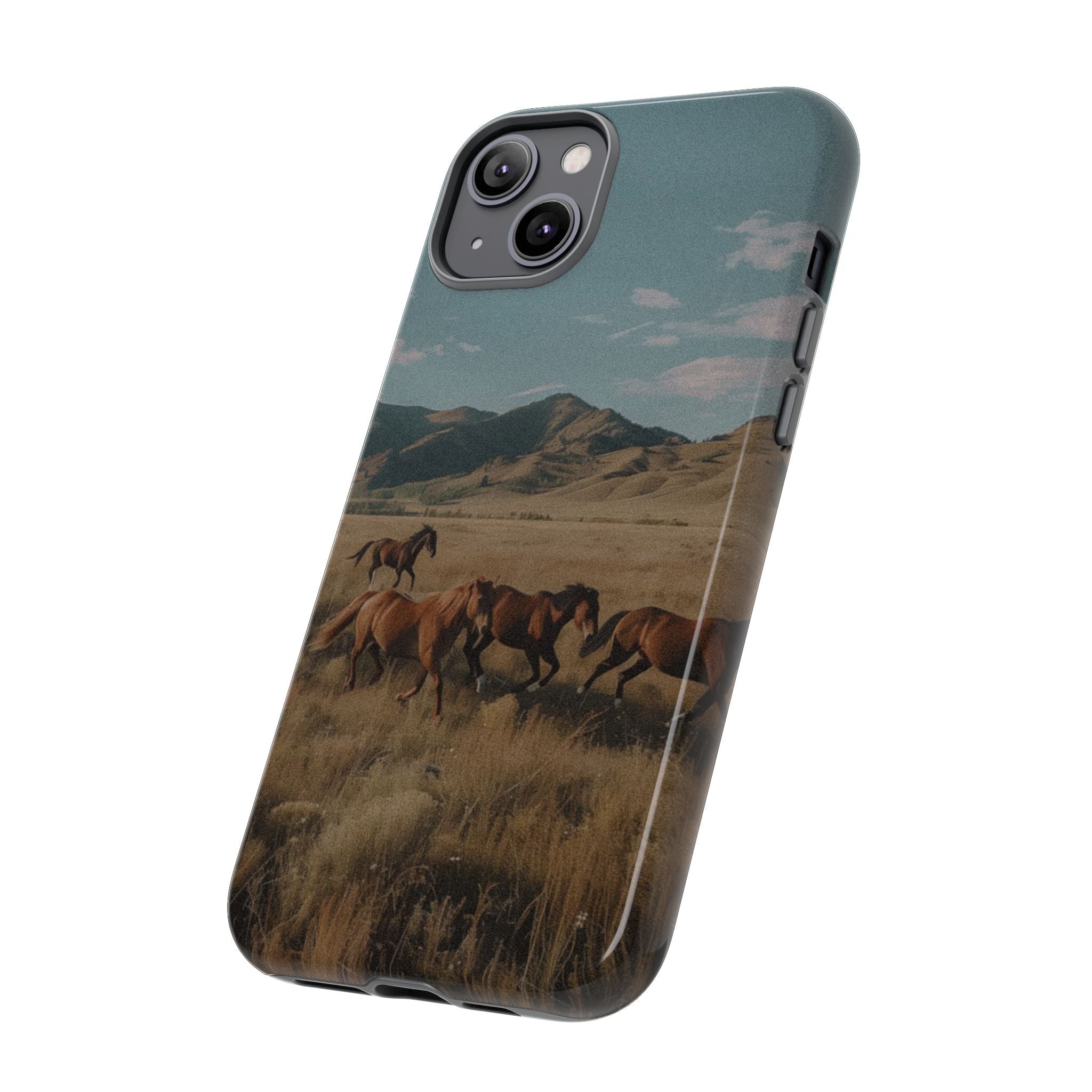 Wild Mustang – Durable Protective iPhone Case with Scenic Desert Horse Design