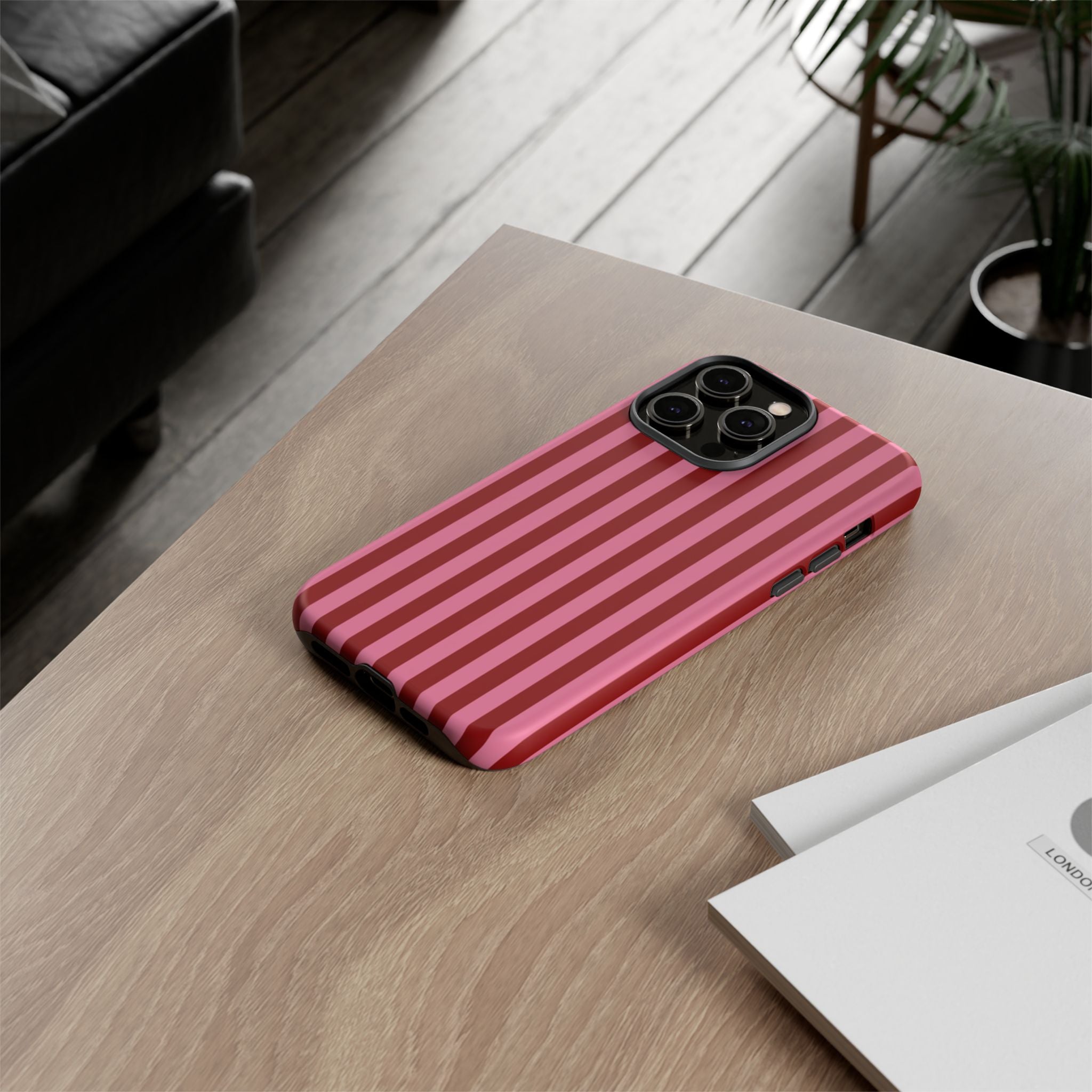 Ruby Red Stripes Case | Tough Phone Case