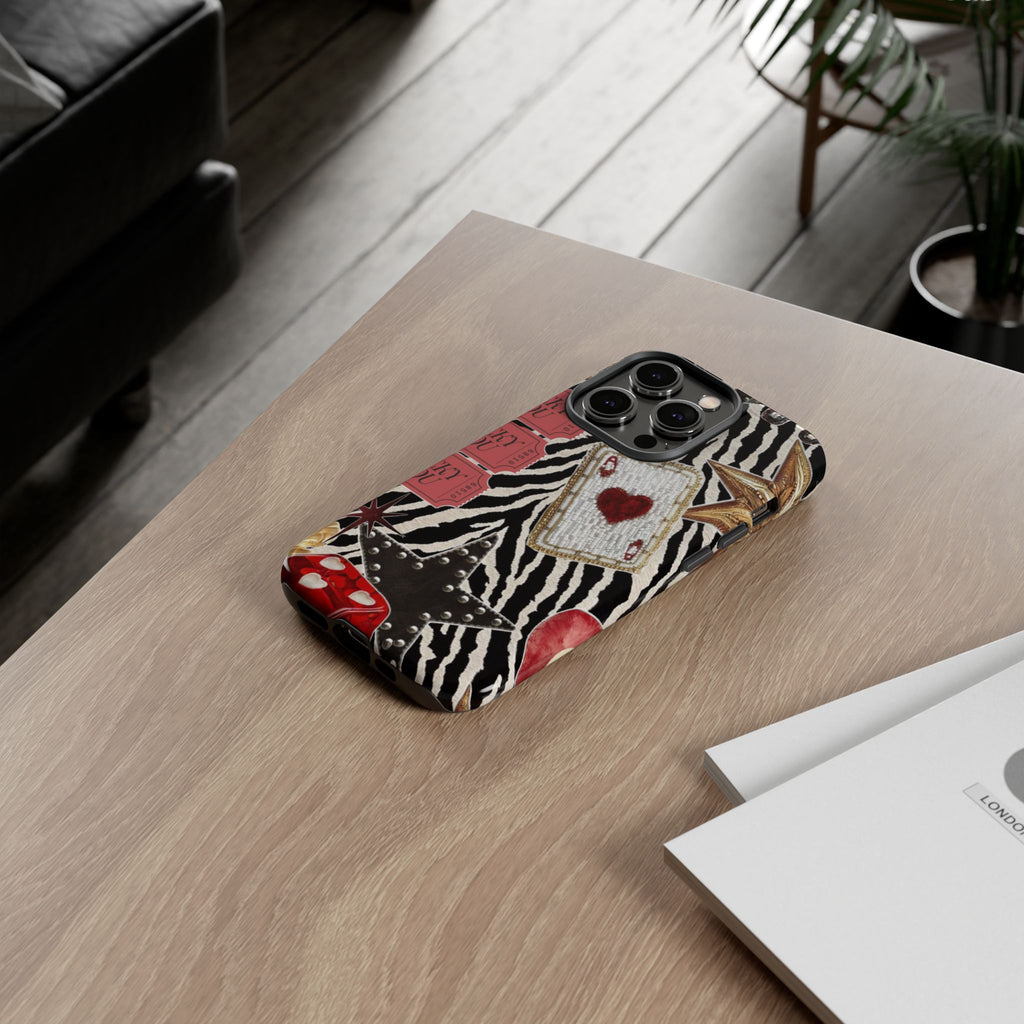 Retro Vegas Zebra Print- Durable Phone Case
