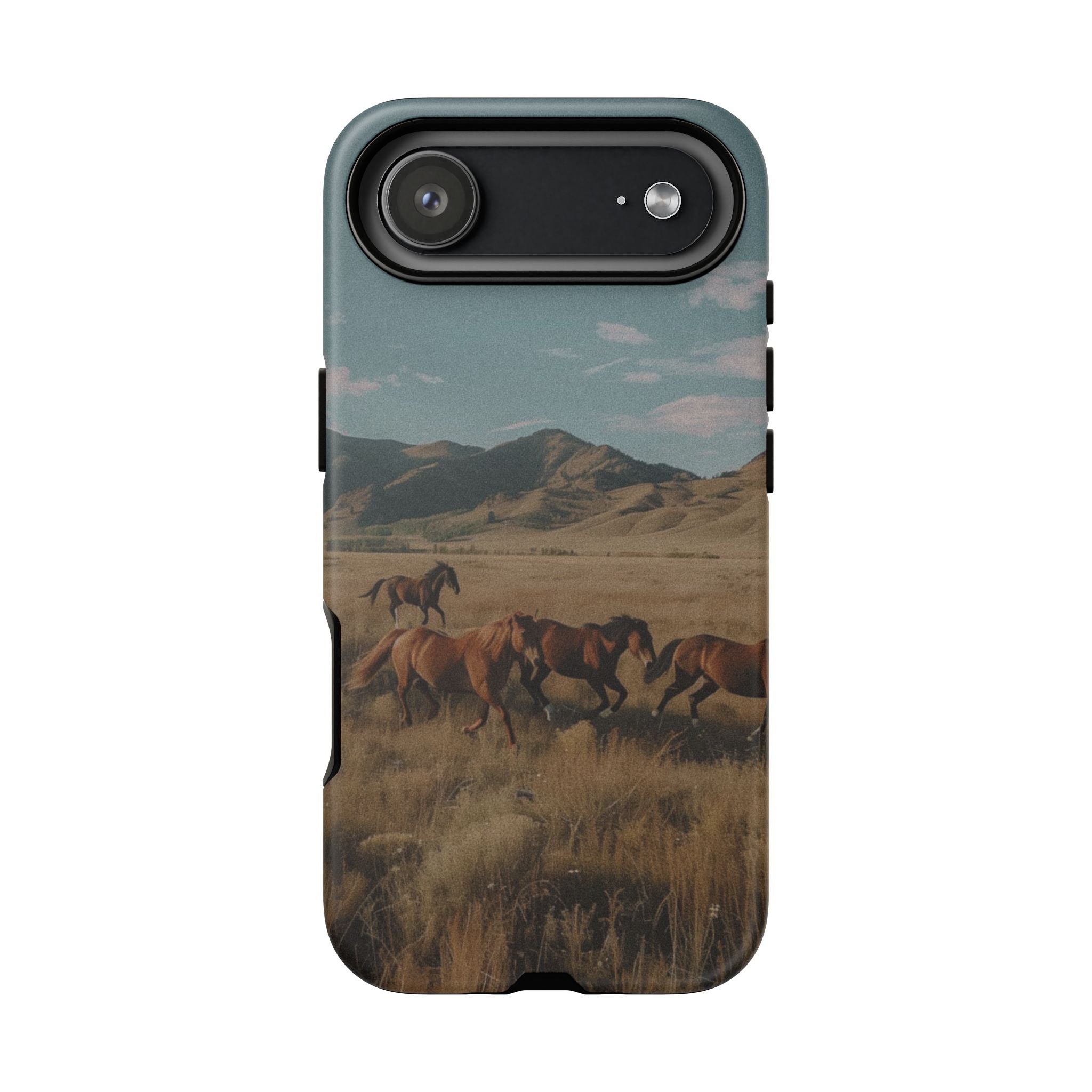 Wild Mustang – Durable Protective iPhone Case with Scenic Desert Horse Design