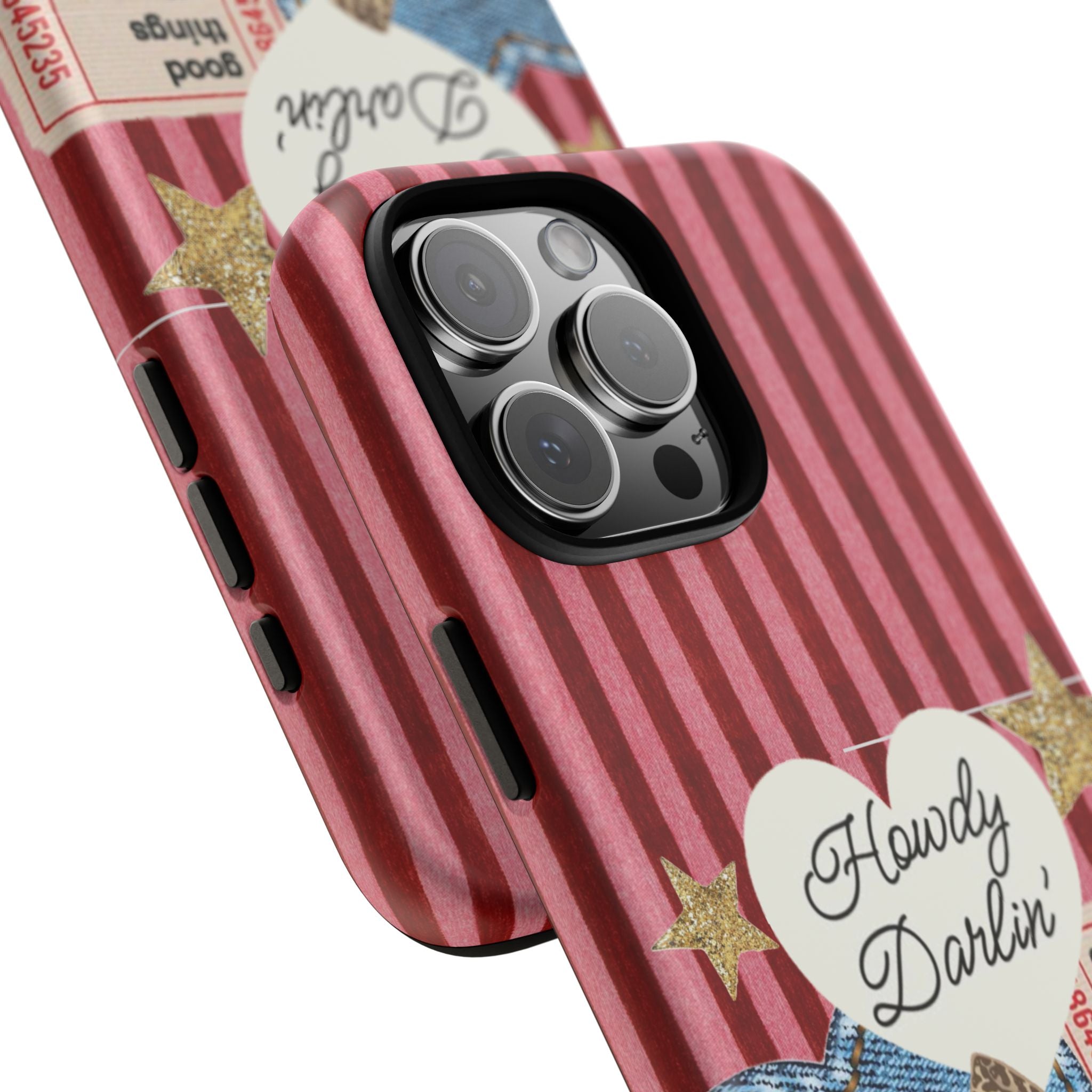 Howdy Darlin' Case — Denim Heart & Vintage Ticket Design