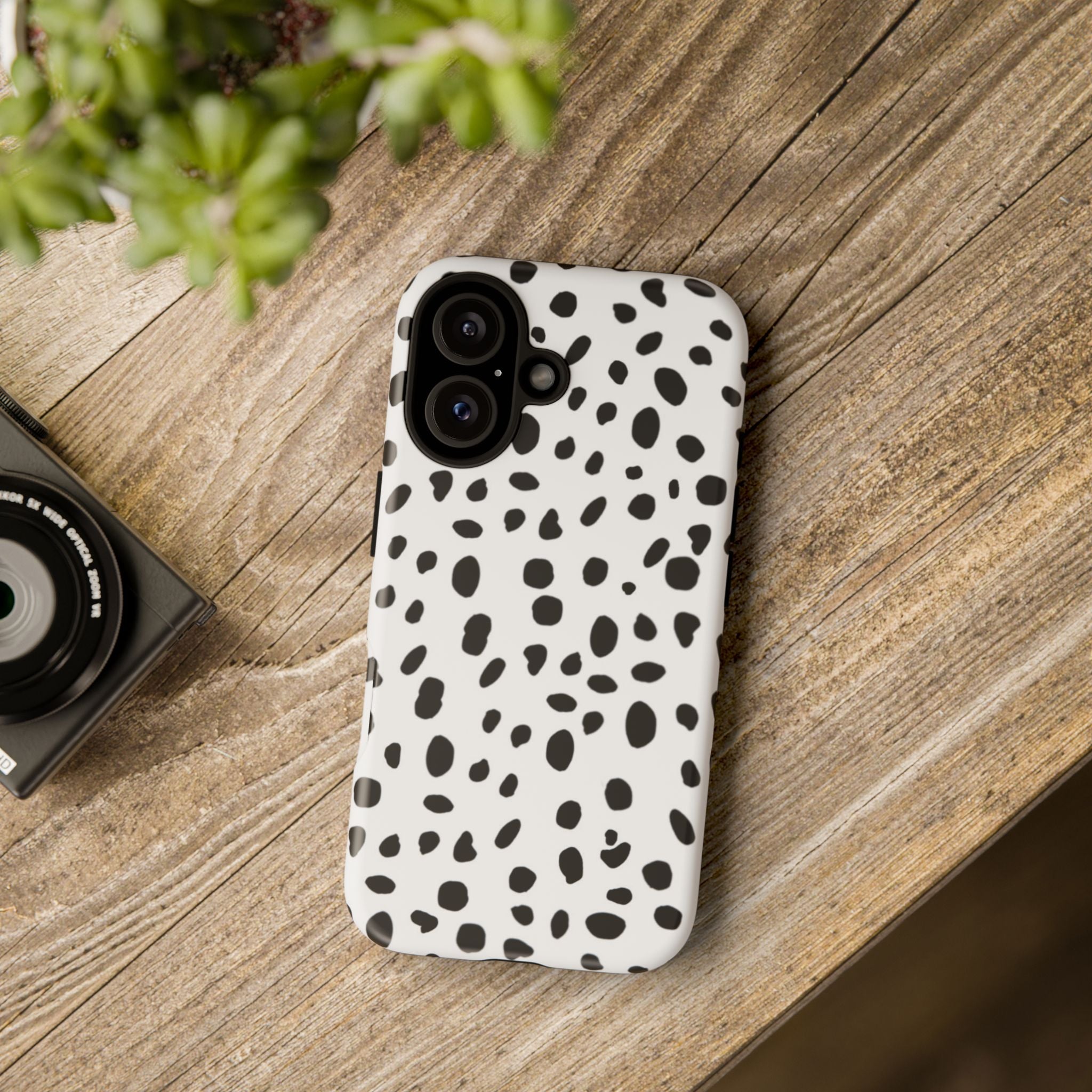 Dalmatian Spot Tough Phone Case — Black & White Protective Cover