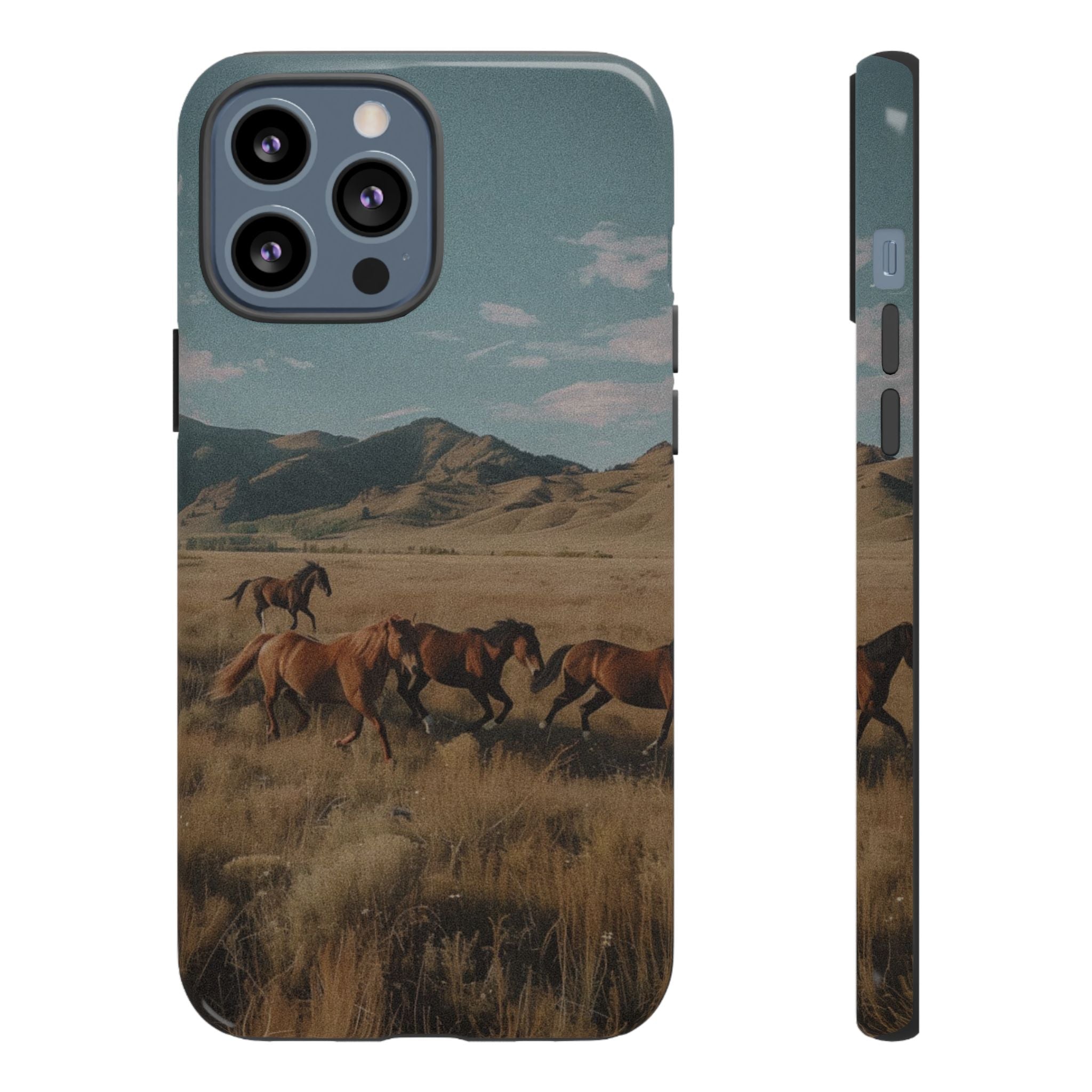 Wild Mustang – Durable Protective iPhone Case with Scenic Desert Horse Design